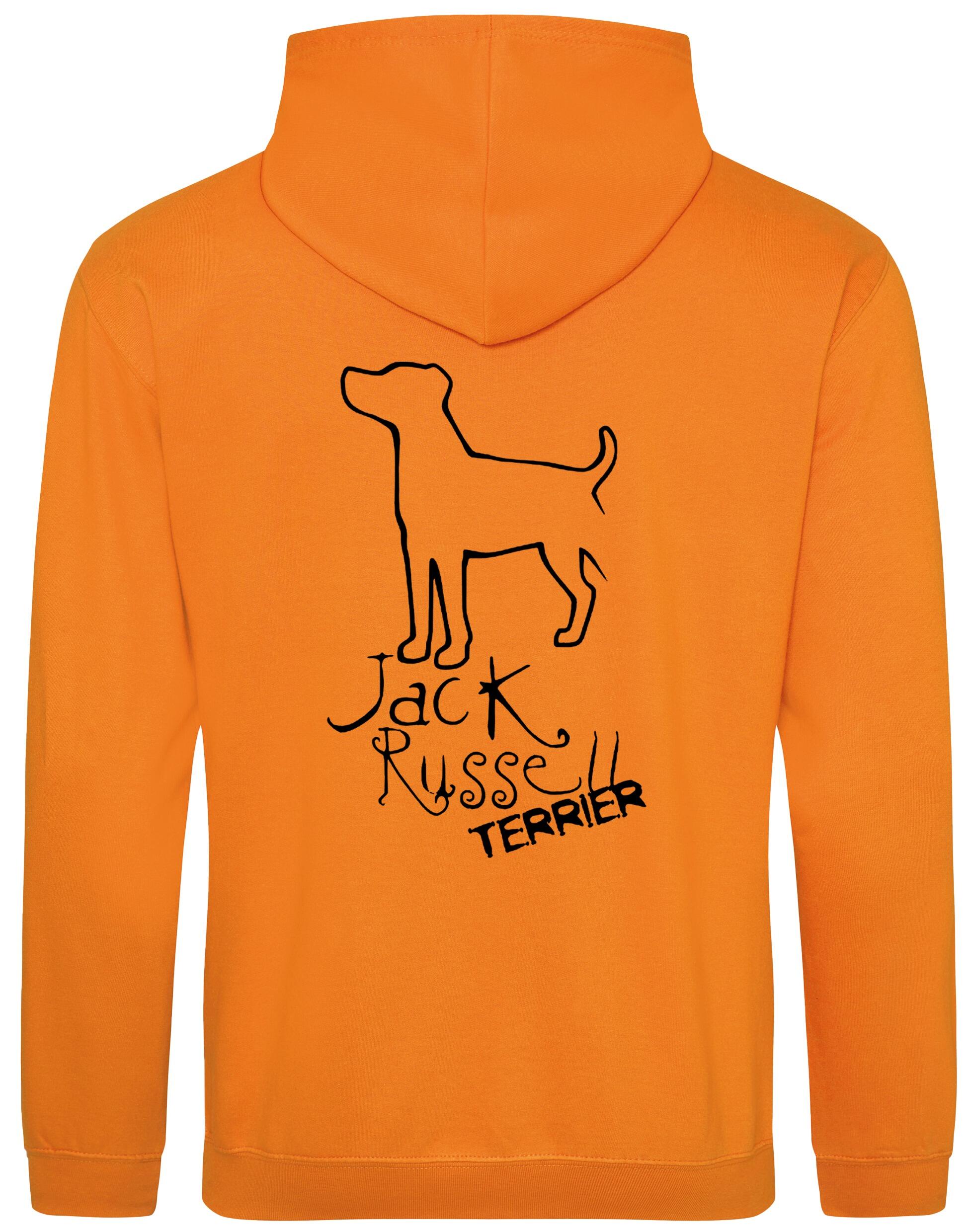 Jack Russell Terrier Pullover Hoodie with exclusive breed artwork, paw prints, and personalization options, crafted from premium heavy-blend fabric for warmth and style.