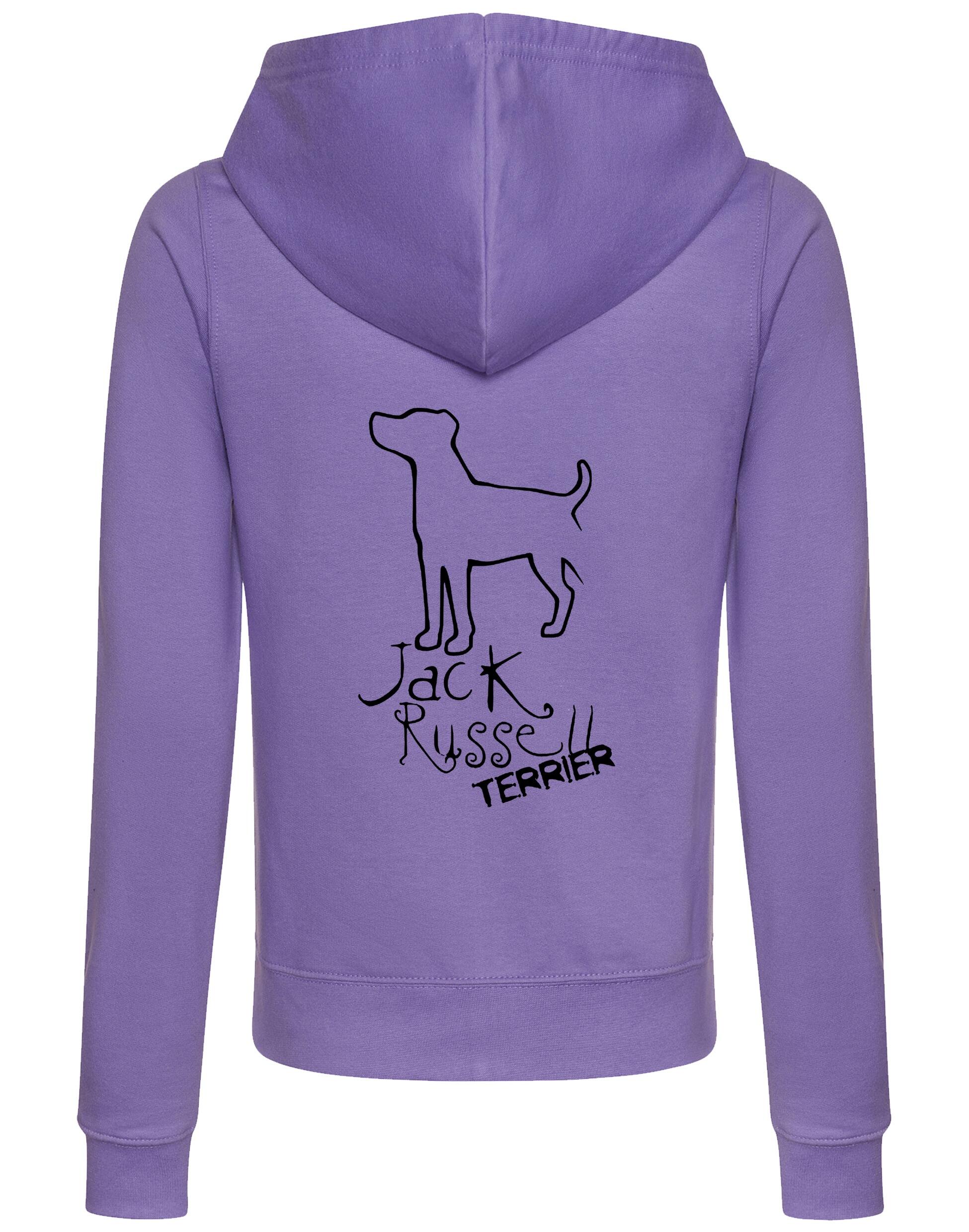 Jack Russell Terrier Women’s Zipped Hoodie with exclusive breed artwork, breathable fabric, and functional pockets for style and practicality.