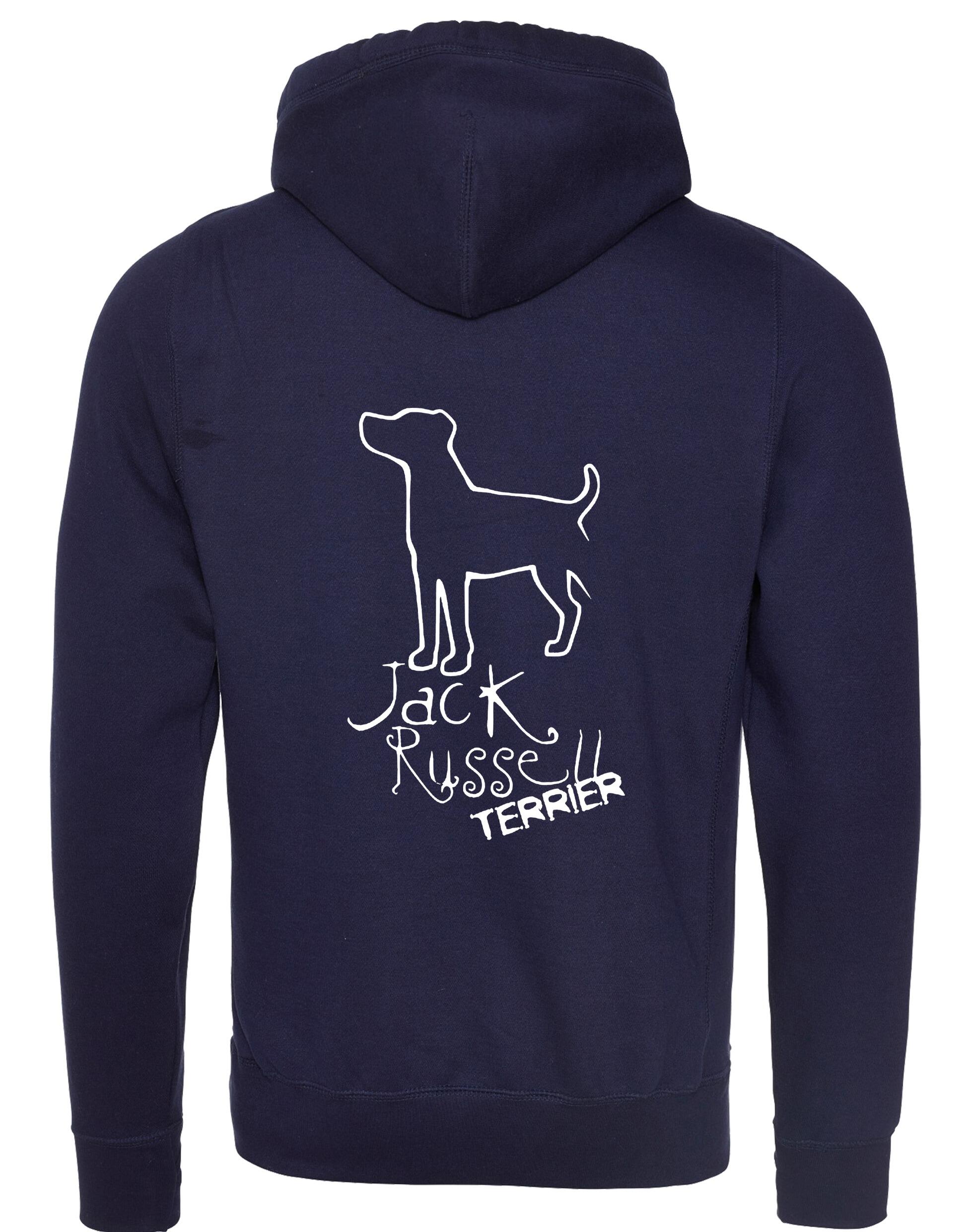 Jack Russell Terrier Crossneck Pullover Hoodie with exclusive breed artwork, cozy brushed fleece fabric, and a modern unisex design.