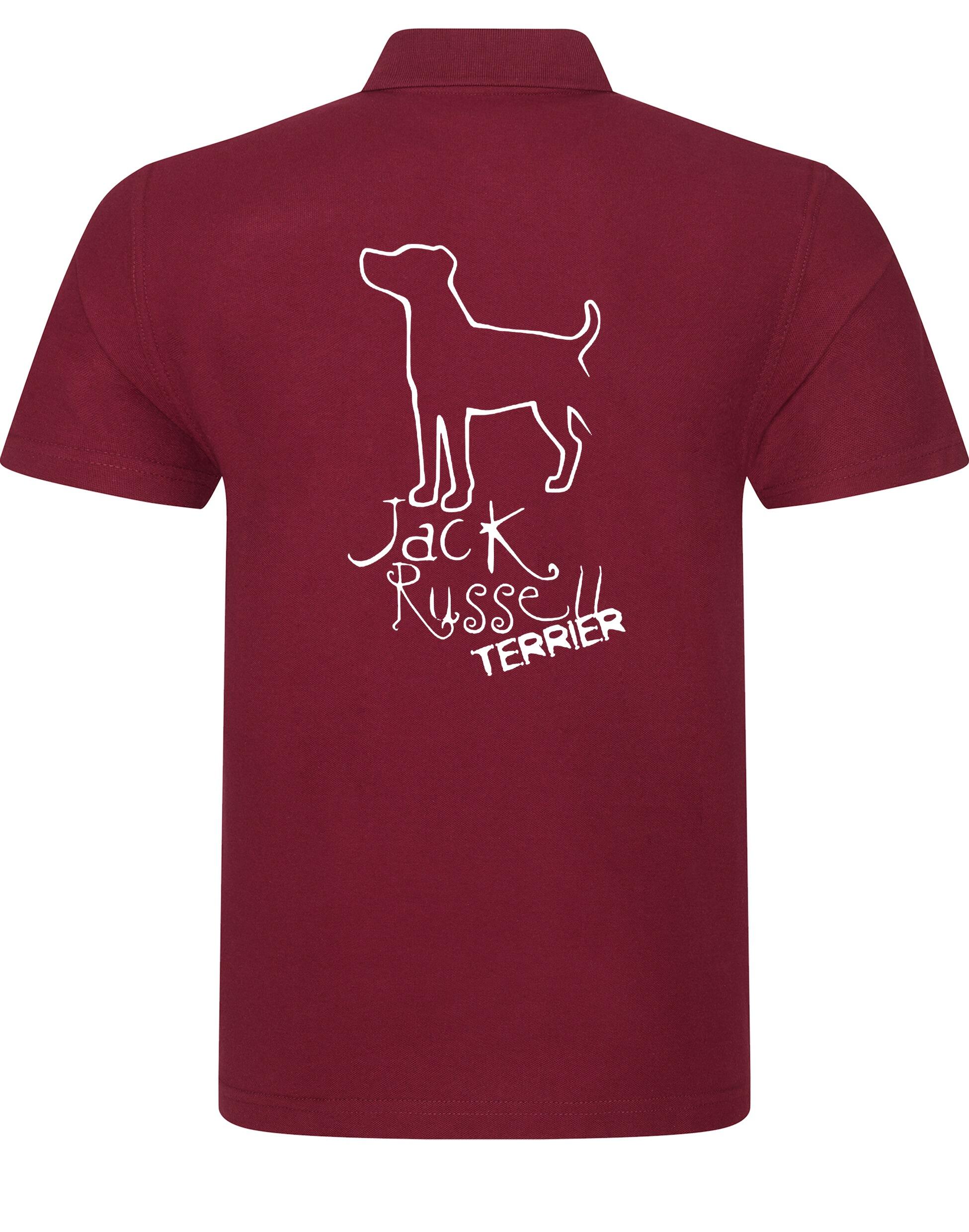 Unisex Cotton Polo featuring a vibrant Jack Russell Terrier design, crafted with breathable cotton fabric and relaxed for versatile all-day comfort.