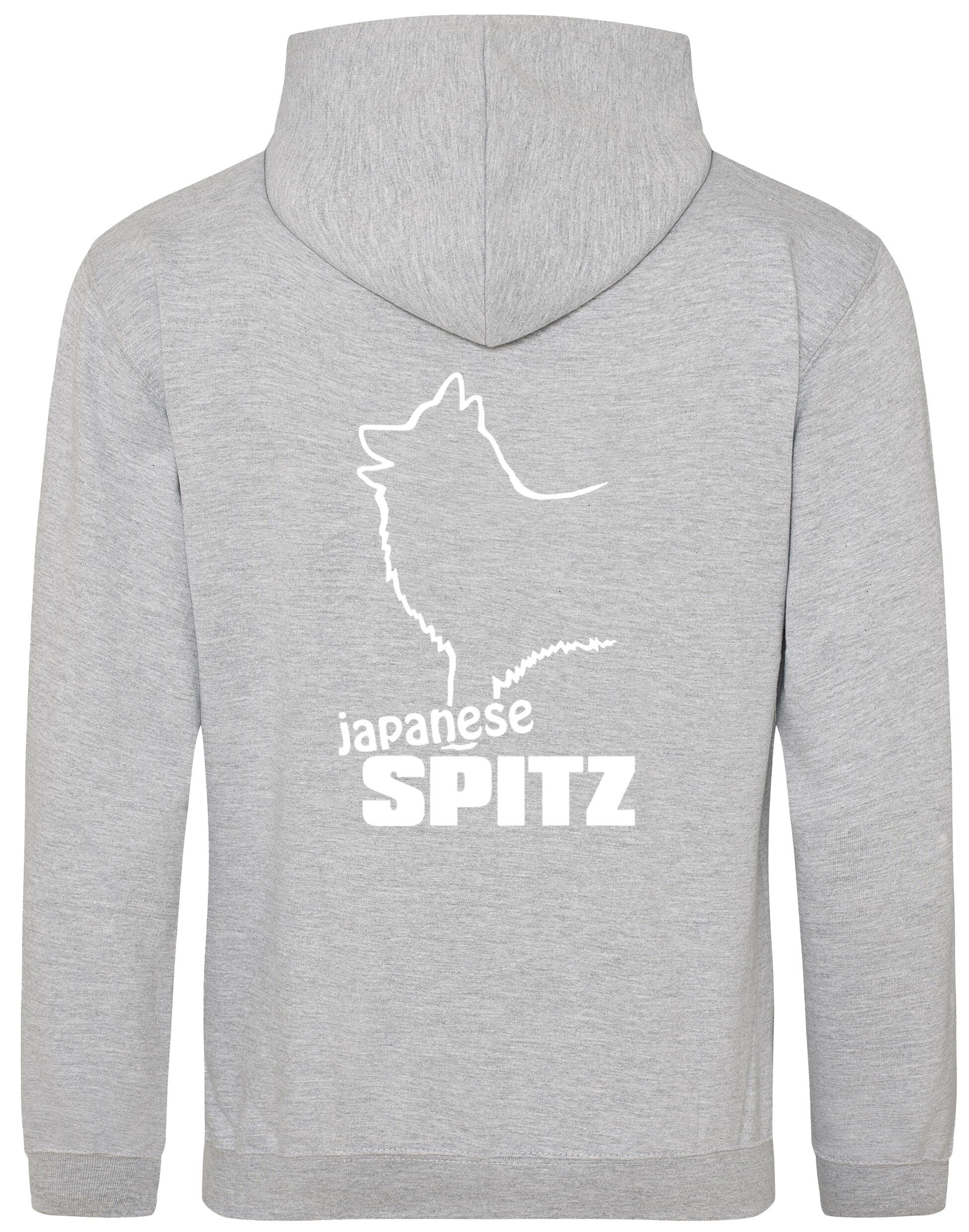 Pullover hoodie featuring exclusive Japanese Spitz artwork, a cozy fleece lining, and personalization options, designed for breed enthusiasts.