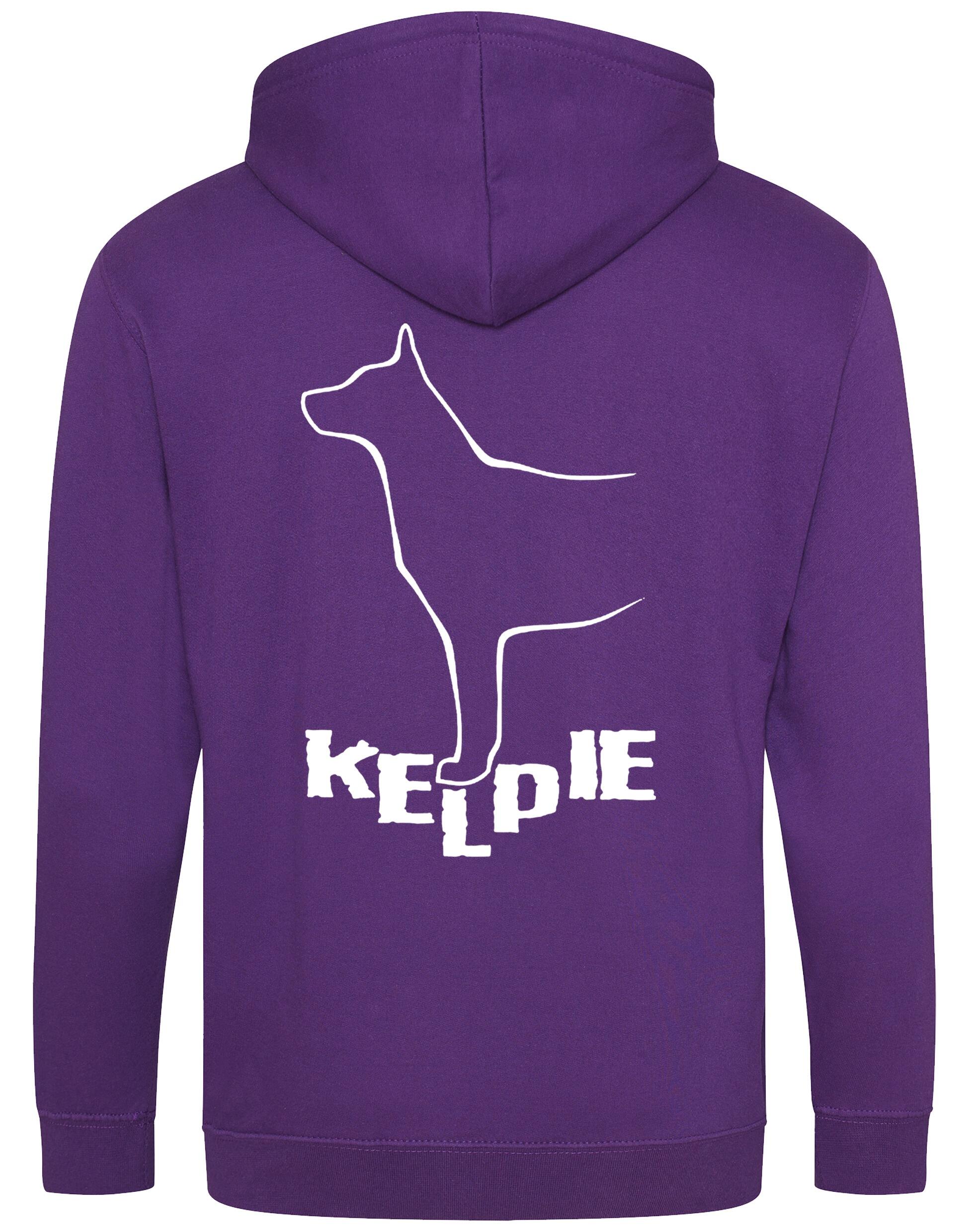 Kelpi Zipped Hoodie with exclusive breed-inspired artwork, soft fleece fabric, and practical features for everyday comfort and style.