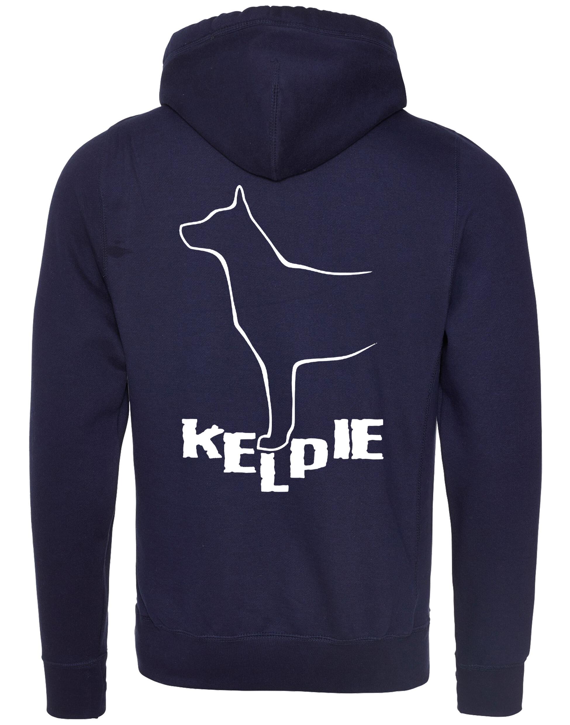 Kelpi Crossneck Pullover Hoodie with exclusive breed-inspired artwork, modern design, and cozy brushed fleece fabric for comfort and style.