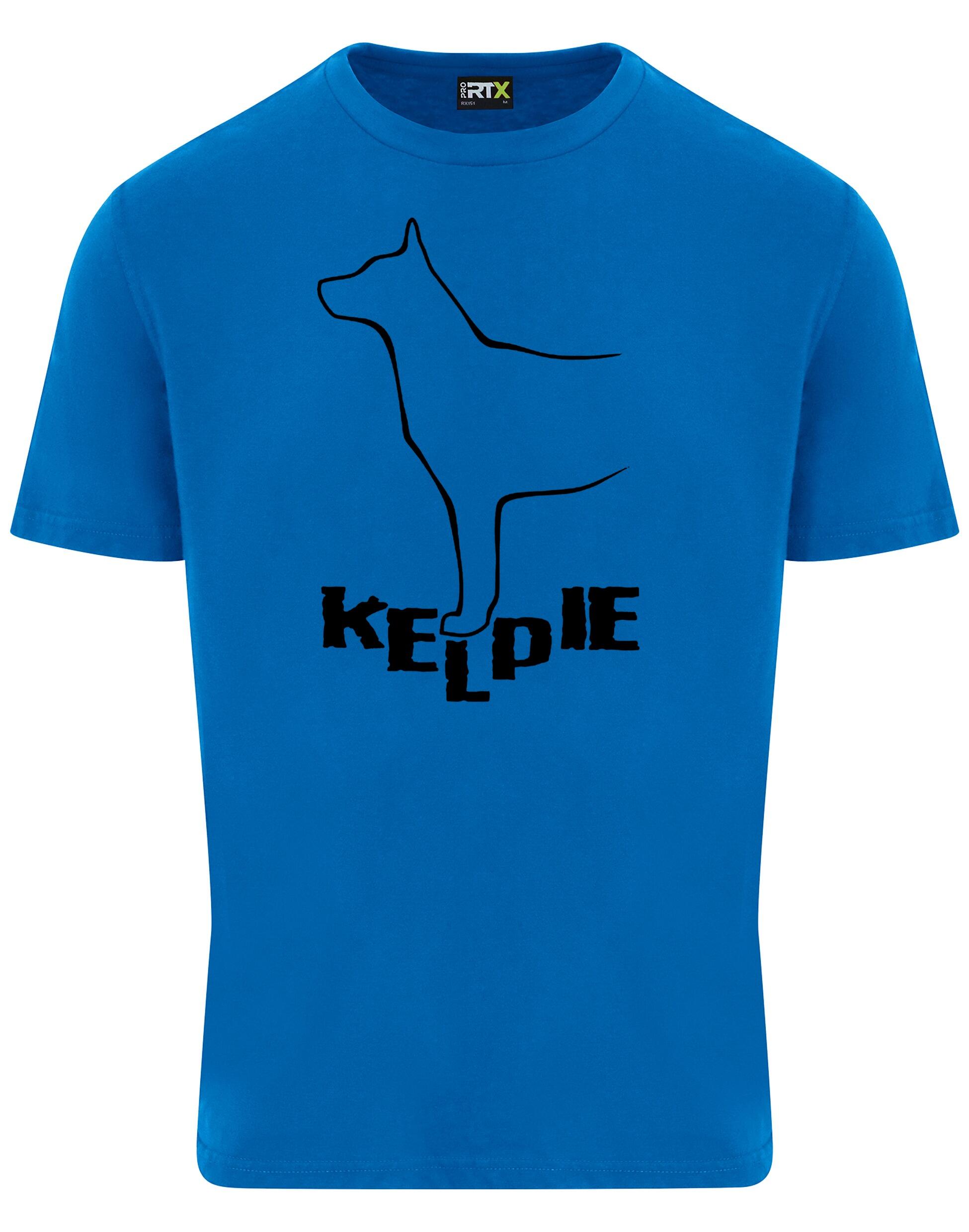Kelpi Unisex Roundneck T-shirt featuring exclusive breed-inspired artwork, premium cotton fabric, and a relaxed fit for all-day comfort and versatile style.
