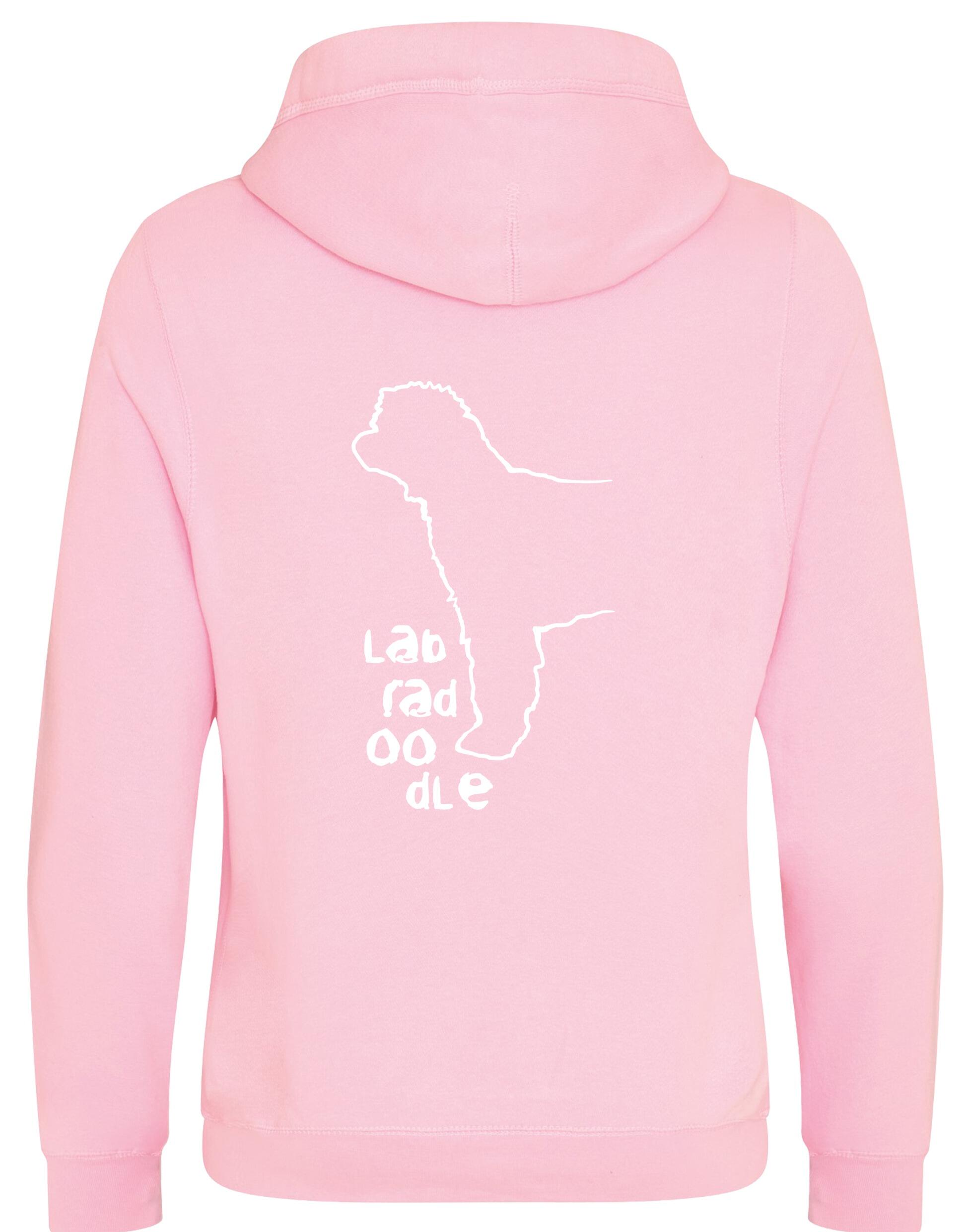 Labradoodle Crossneck Pullover Hoodie with exclusive breed artwork, cozy brushed fleece, and practical kangaroo pocket.