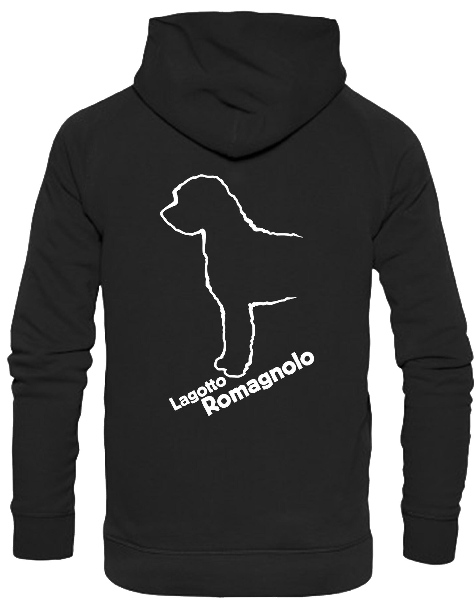 Lagotto Romagnolo design pullover hoodie featuring exclusive artwork, fleece-lined warmth, and a kangaroo pocket for stylish and practical comfort.