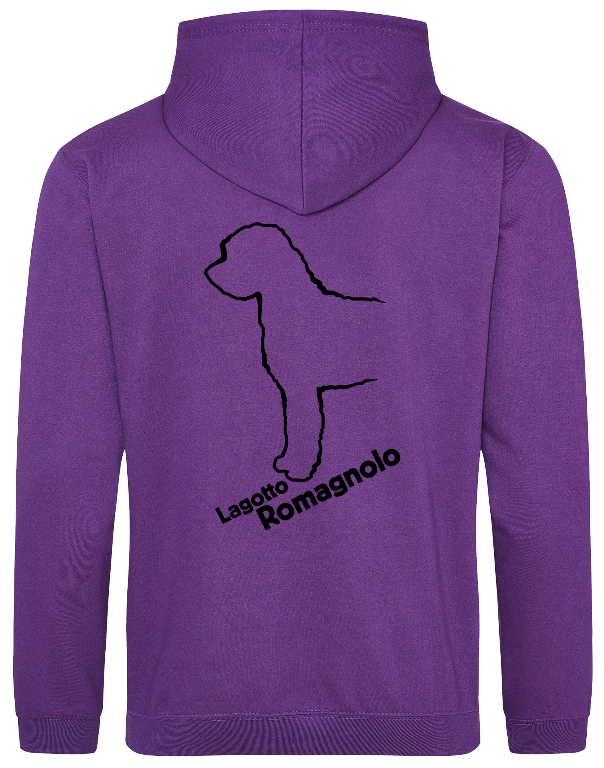 Lagotto Romagnolo design pullover hoodie featuring exclusive artwork, fleece-lined warmth, and a kangaroo pocket for stylish and practical comfort.