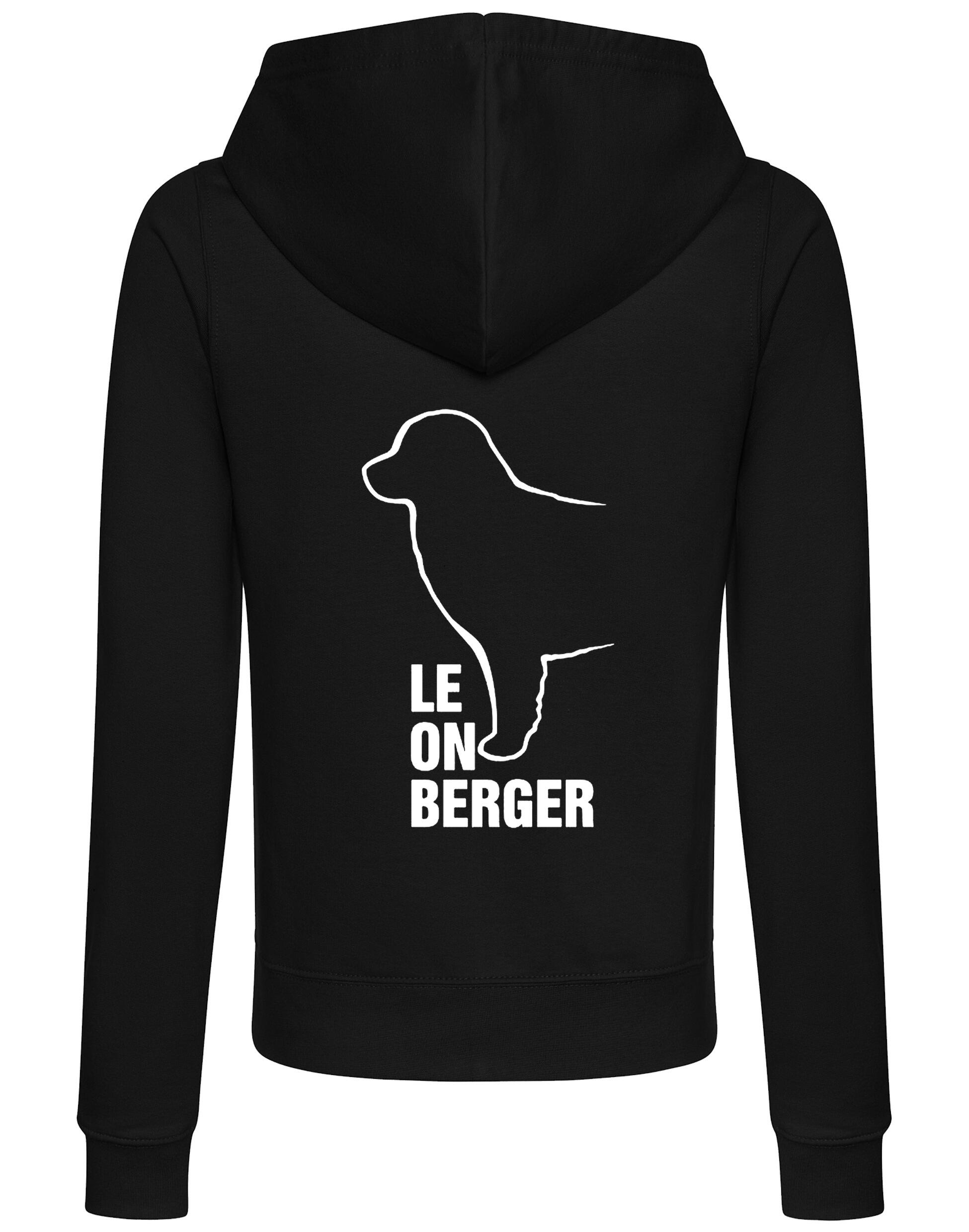 Leonberger women’s zipped hoodie with exclusive breed artwork, soft fabric, and practical full-zip design.