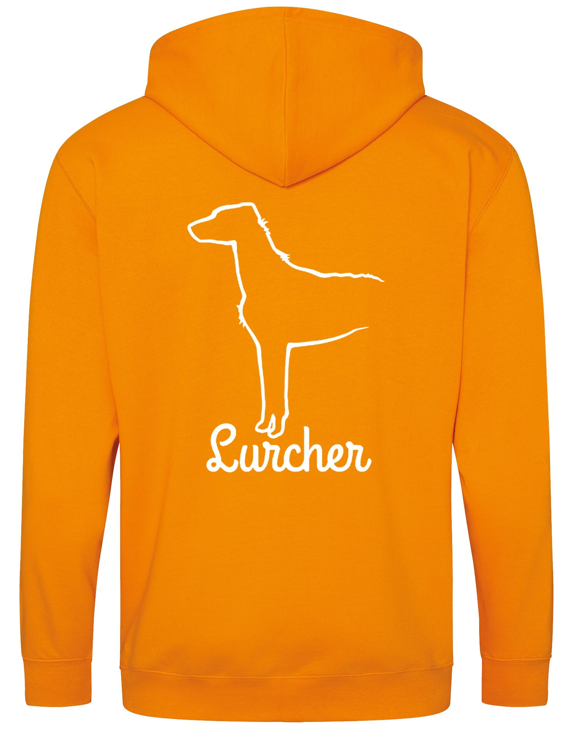 Lurcher Zipped Hoodie featuring exclusive breed artwork and customisable options.