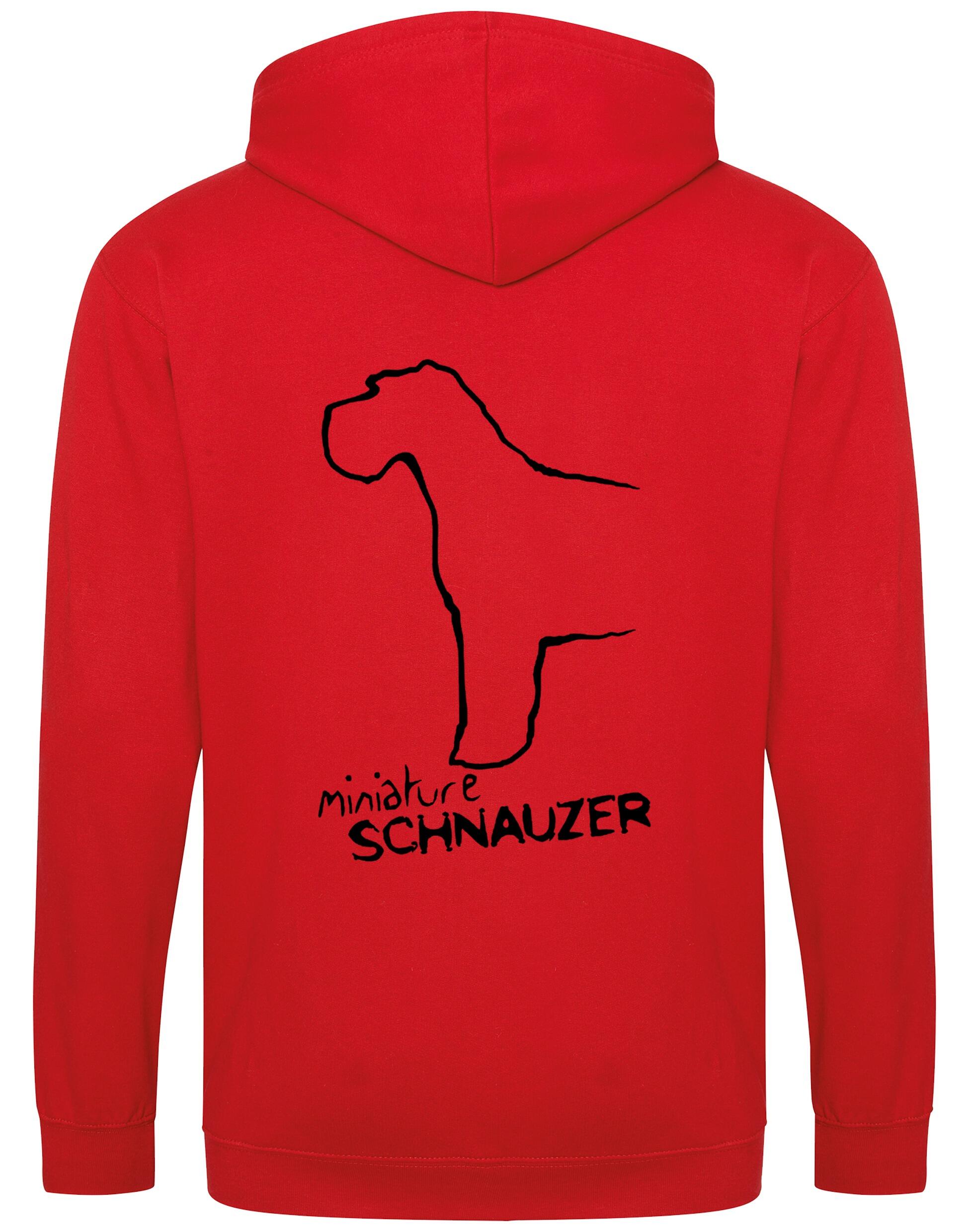 Miniature Schnauzer Zipped Hoodie with exclusive breed artwork, full-zip design, and cosy fleece lining for dog lovers.
