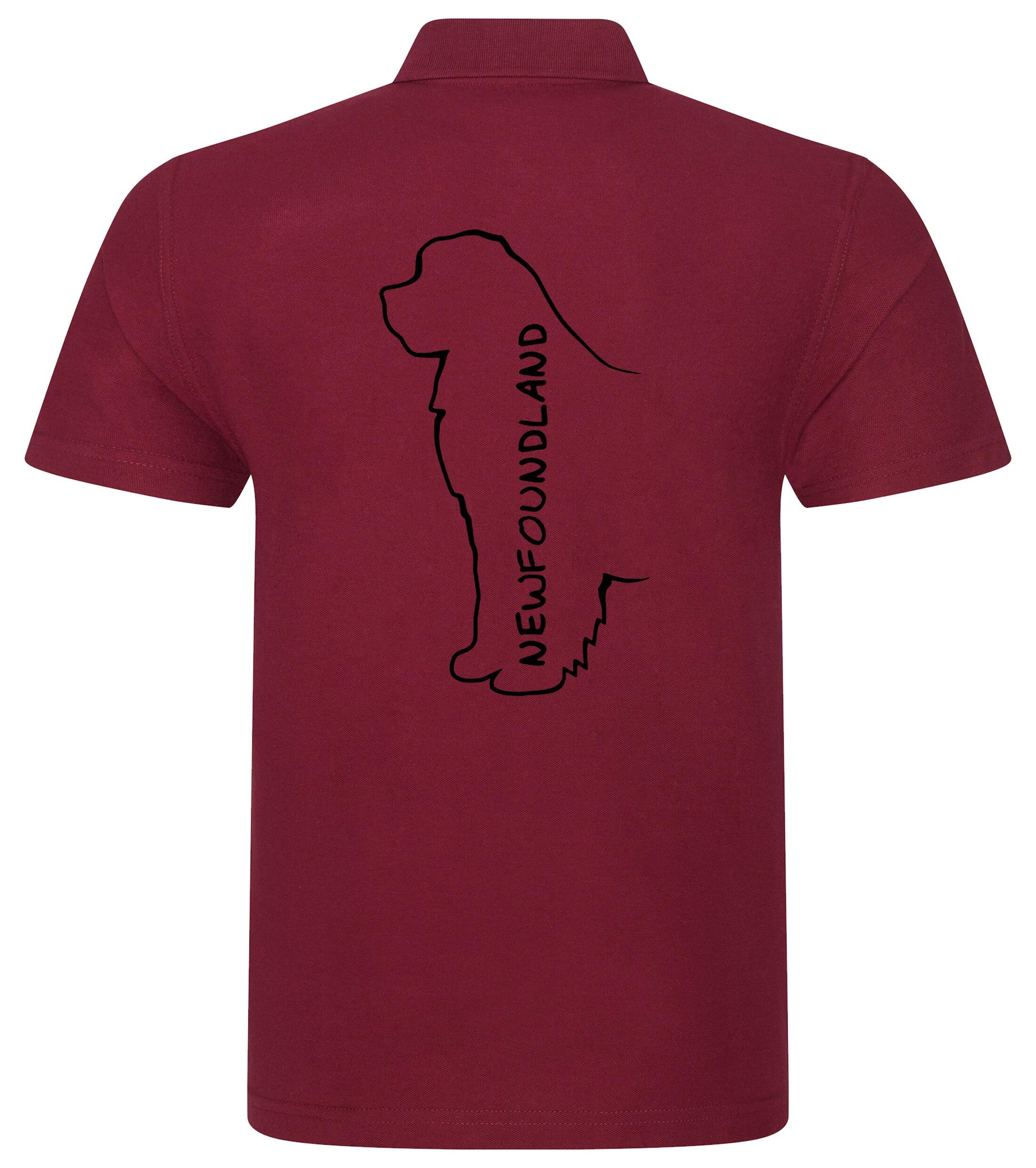 Unisex Cotton Polo featuring exclusive Newfoundland dog breed design on the back, crafted from breathable, soft premium cotton with a relaxed fit, perfect for casual outings, dog events, and everyday comfort.