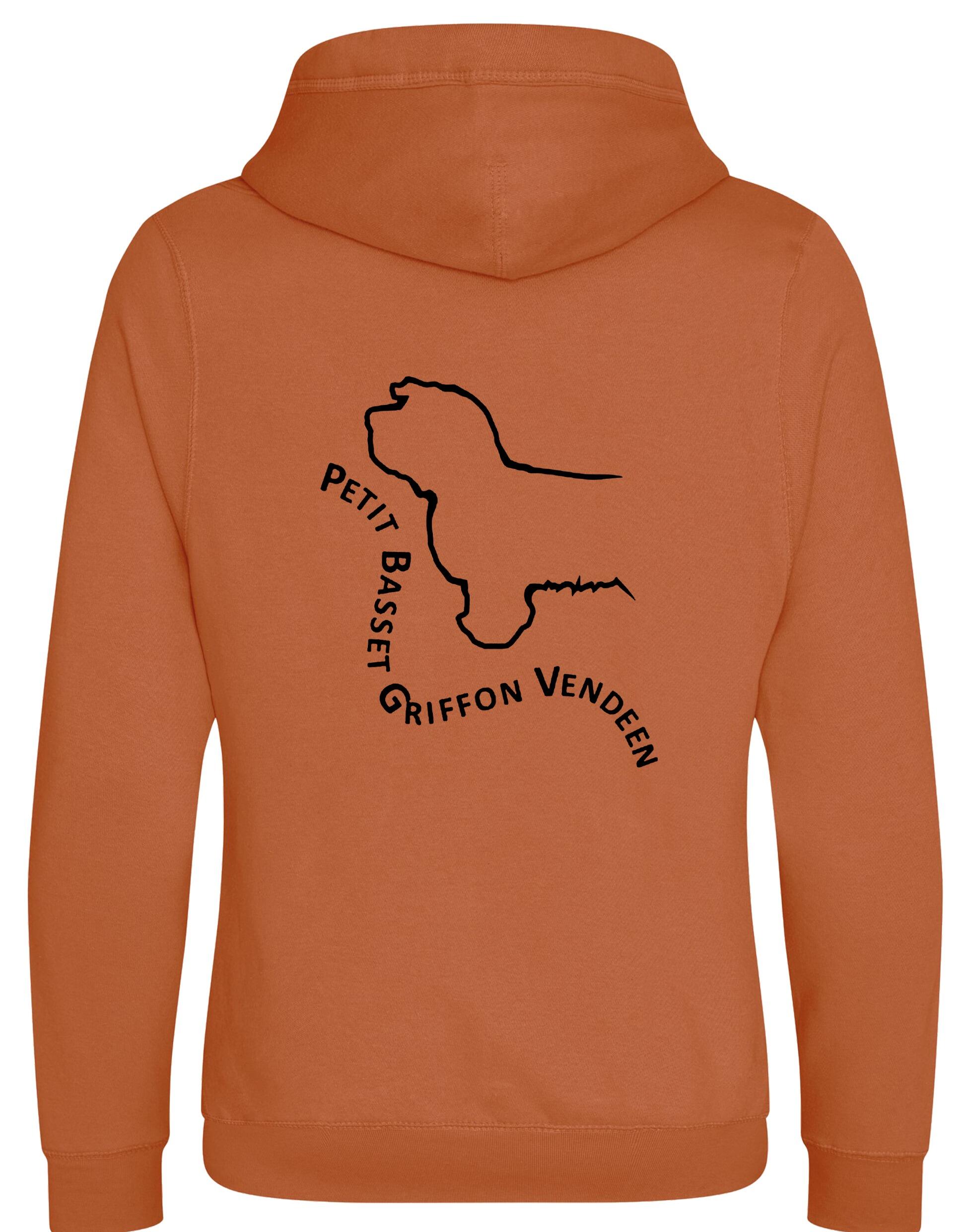 Petit Basset Griffon Vendéen Crossneck Pullover Hoodie – fleece-lined hoodie with exclusive breed artwork, crossneck hood, and kangaroo pocket for warmth and style.
