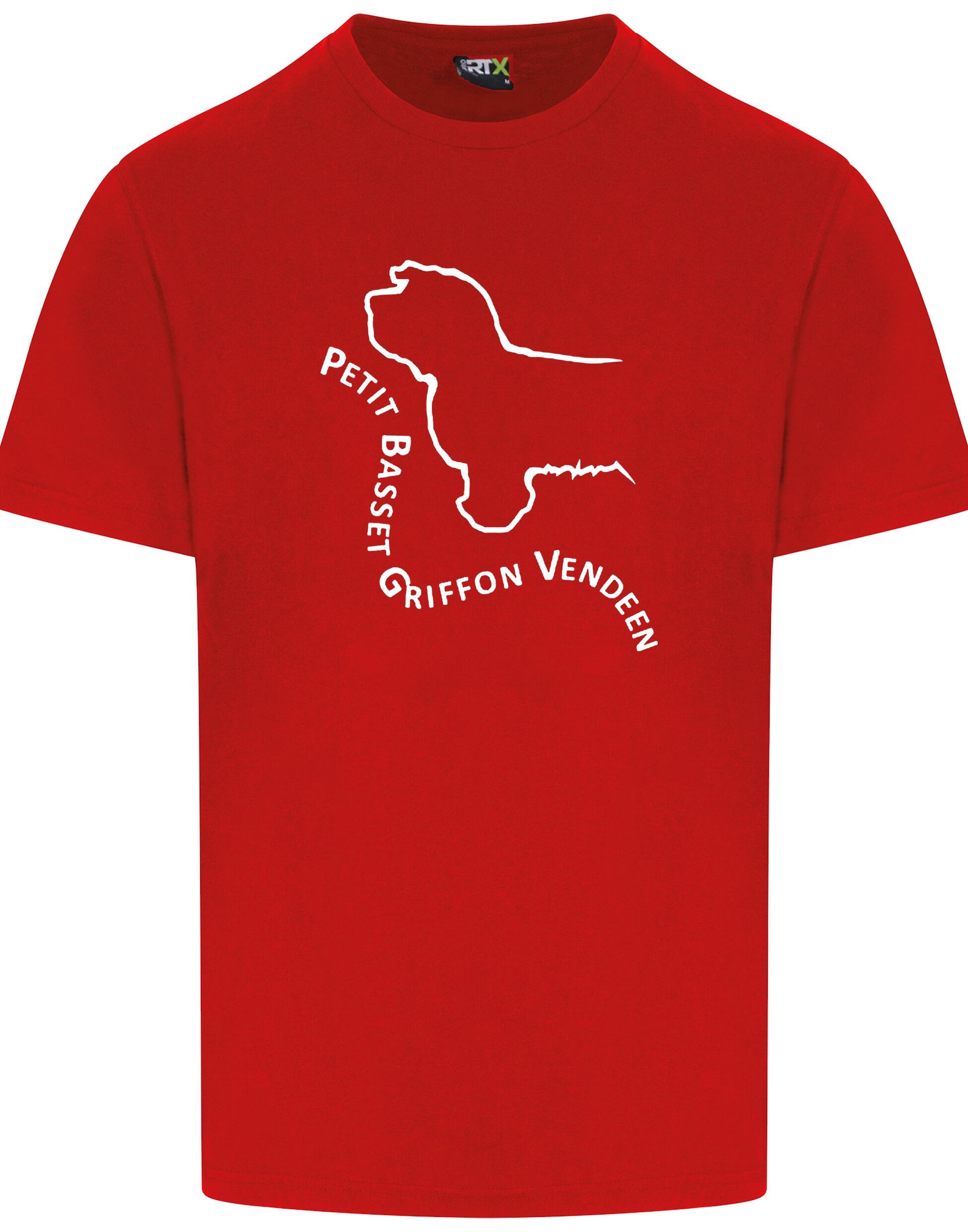 Petit Basset Griffon Vendéen Unisex Roundneck T-Shirt – premium cotton t-shirt with exclusive breed artwork, lightweight and breathable fabric, relaxed fit, and classic round neckline for casual comfort.