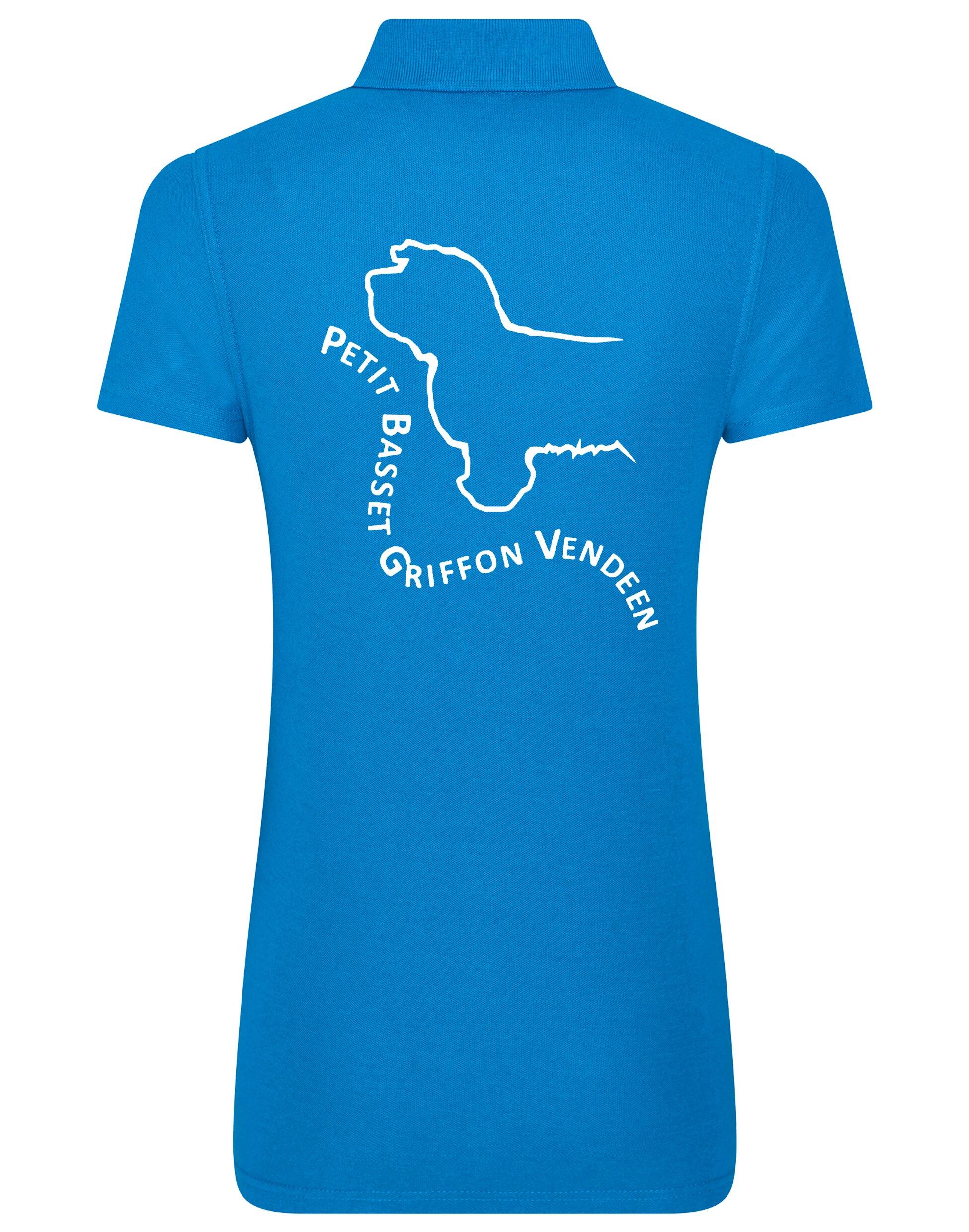 Petit Basset Griffon Vendéen Women’s Cotton Polo – premium-quality cotton polo featuring exclusive PBGV artwork, lightweight breathable fabric, structured collar, and feminine fit for versatile style and everyday comfort.