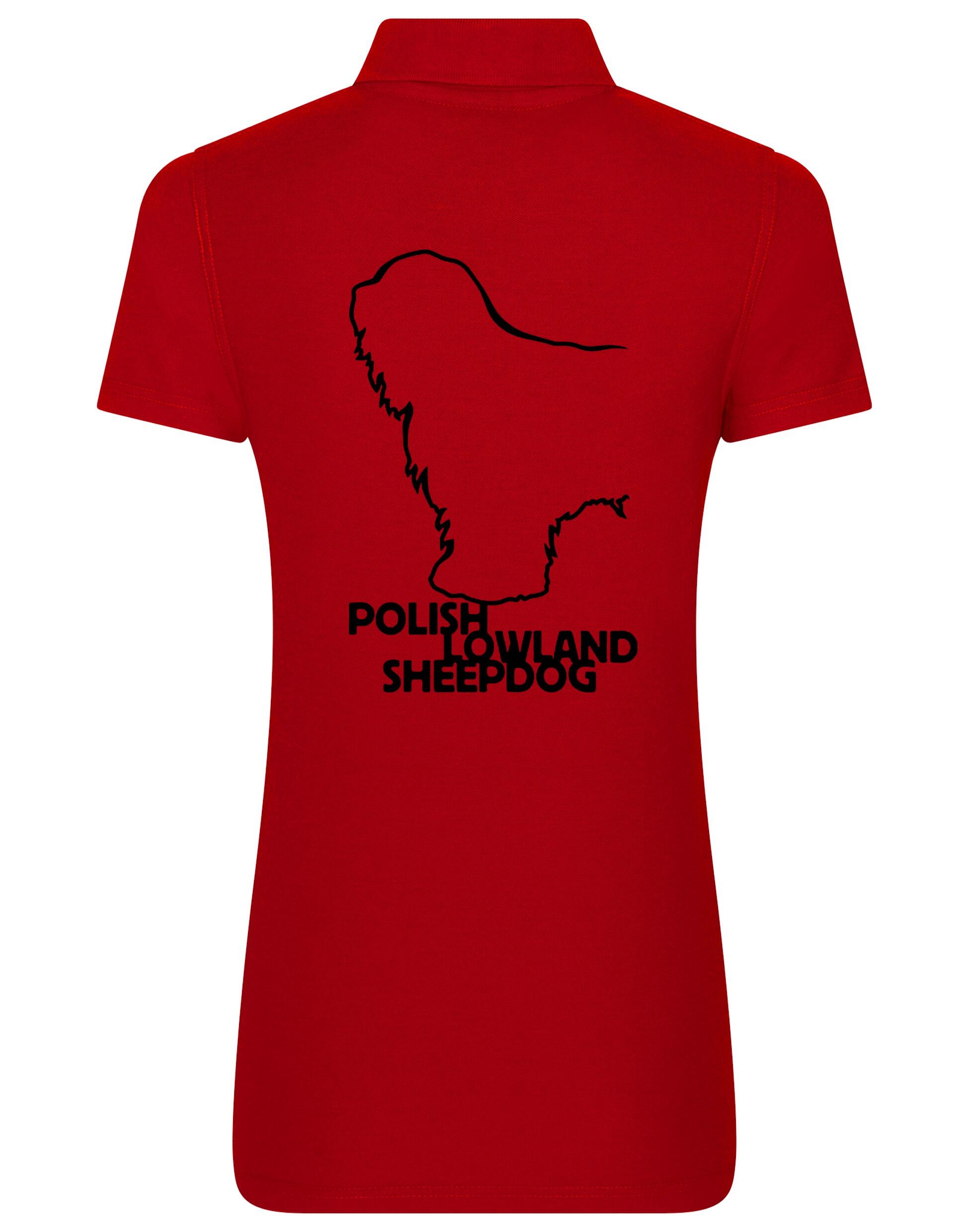 Polish Lowland Sheepdog Women's Cotton Polo featuring exclusive breed artwork, soft breathable cotton fabric, and a flattering feminine fit for comfort and style.