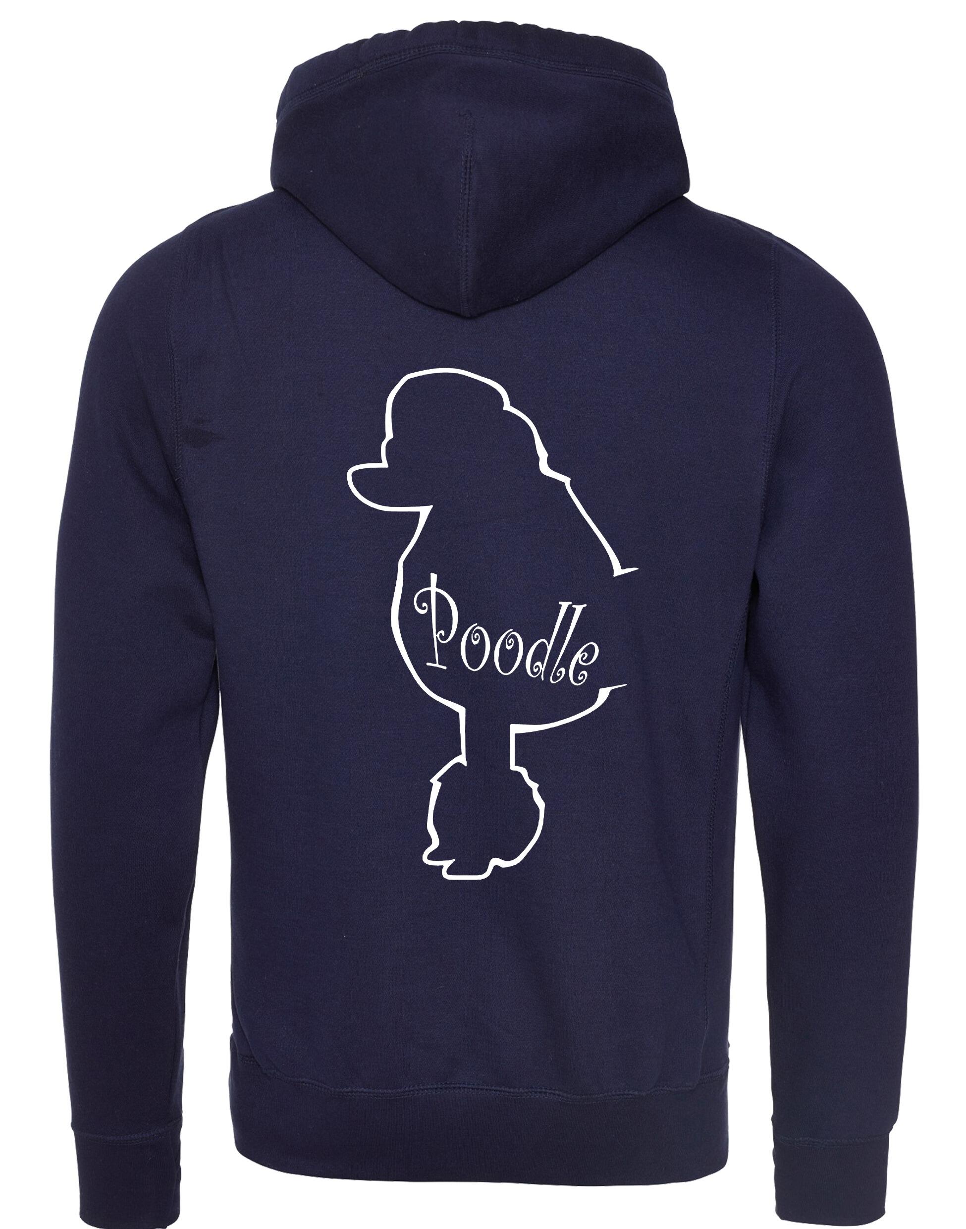 Poodle Crossneck Pullover Hoodie with exclusive breed design, fleece lining, and kangaroo pocket for comfort and style.
