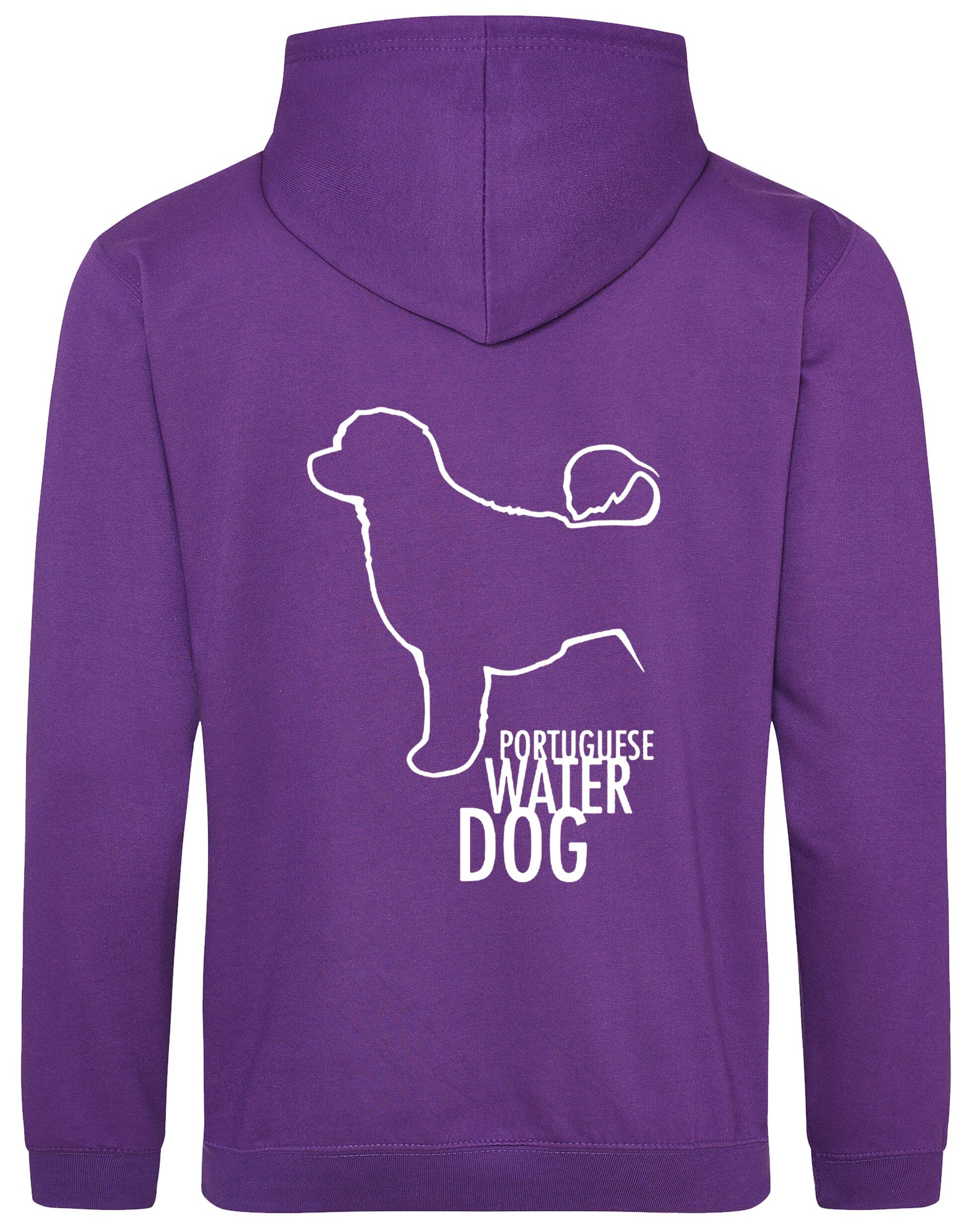 Portuguese Water Dog Design Pullover Hoodie featuring exclusive breed artwork, premium heavy-blend fabric with a cozy brushed fleece interior, and practical details for stylish comfort.