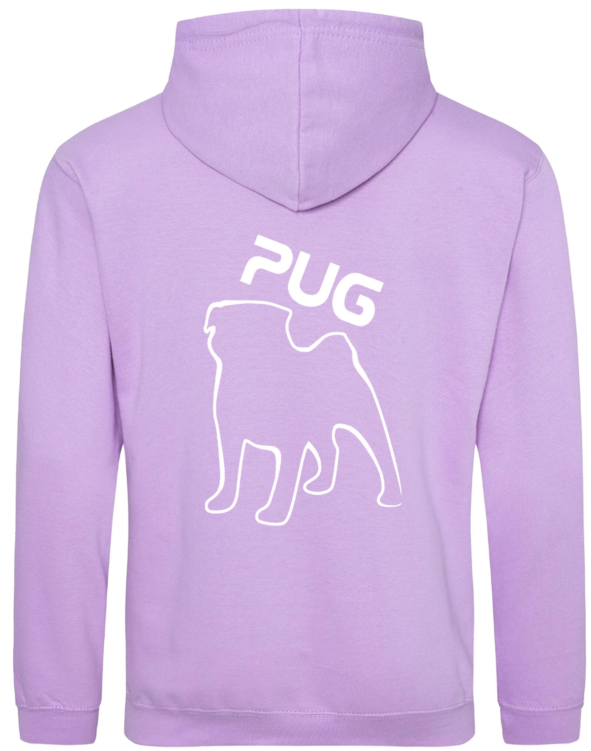 Unisex Pug (Outline) Design Pullover Hoodie featuring exclusive outline artwork, premium heavy-blend fabric with a brushed fleece interior, ribbed cuffs, a double-fabric hood, and a spacious kangaroo pocket for stylish comfort.