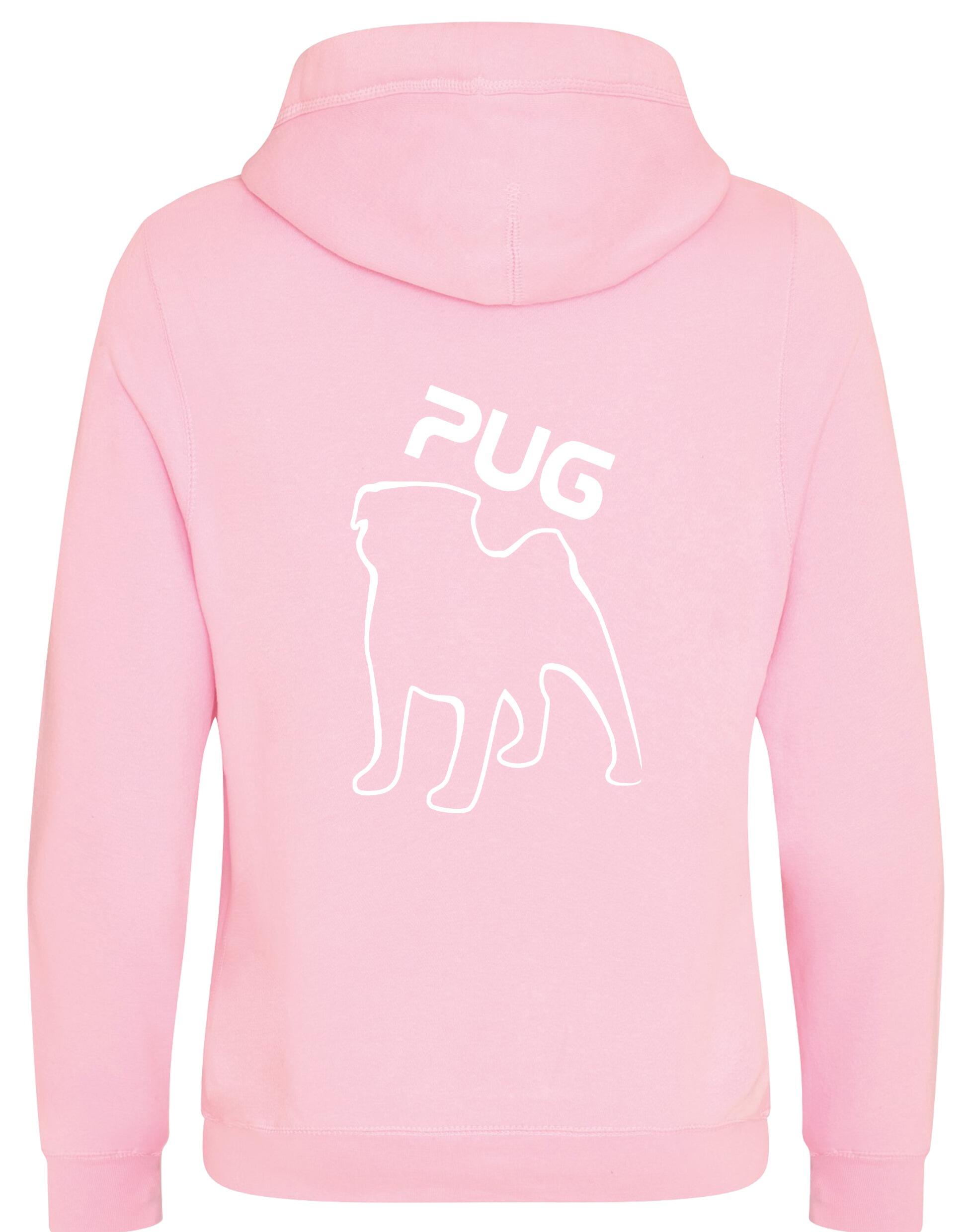 Unisex Pug (Outline) Crossneck Pullover Hoodie featuring exclusive outline artwork, crafted from premium heavy-blend fabric with a brushed fleece interior, a spacious kangaroo pocket, and ribbed cuffs for stylish, modern comfort.