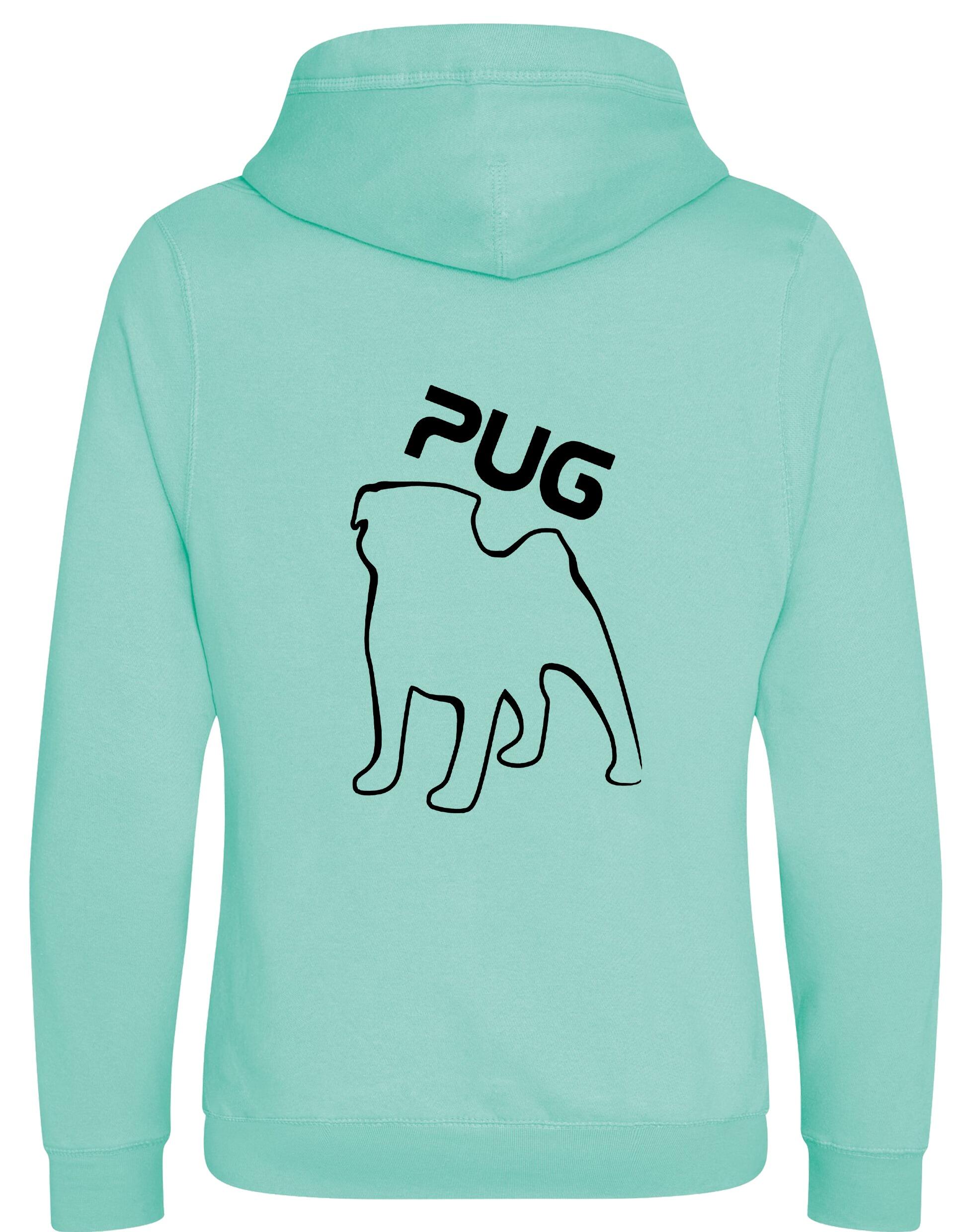Unisex Pug (Outline) Crossneck Pullover Hoodie featuring exclusive outline artwork, crafted from premium heavy-blend fabric with a brushed fleece interior, a spacious kangaroo pocket, and ribbed cuffs for stylish, modern comfort.