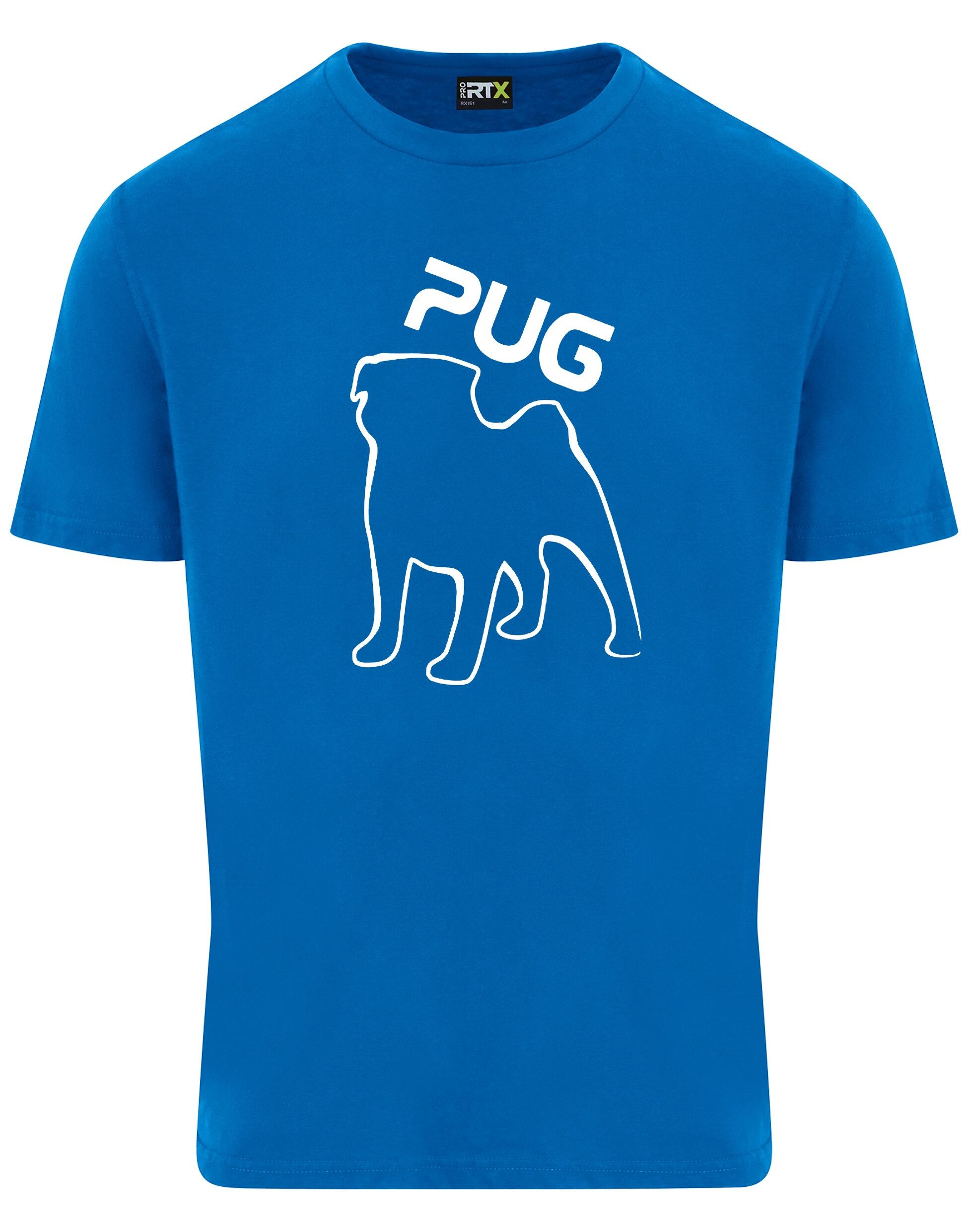 Unisex Pug (Outline) Roundneck T-shirt featuring exclusive outline artwork, crafted from premium breathable cotton for all-day comfort and a relaxed, stylish fit, perfect for Pug enthusiasts.