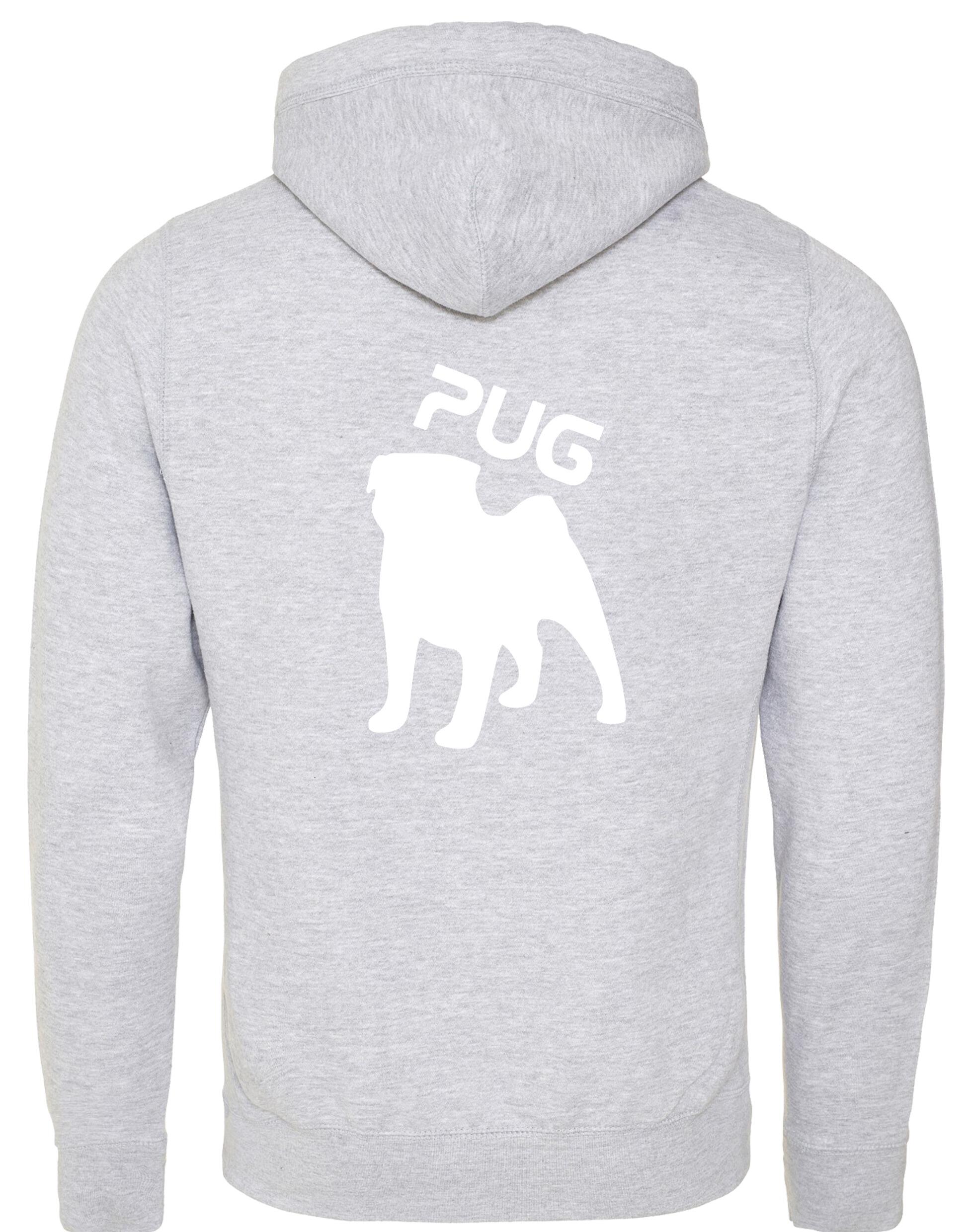 Unisex Pug (Silhouette) Crossneck Pullover Hoodie featuring exclusive silhouette artwork, crafted from premium heavy-blend fabric with a brushed fleece interior, a spacious kangaroo pocket, and a modern crossneck design for stylish comfort.