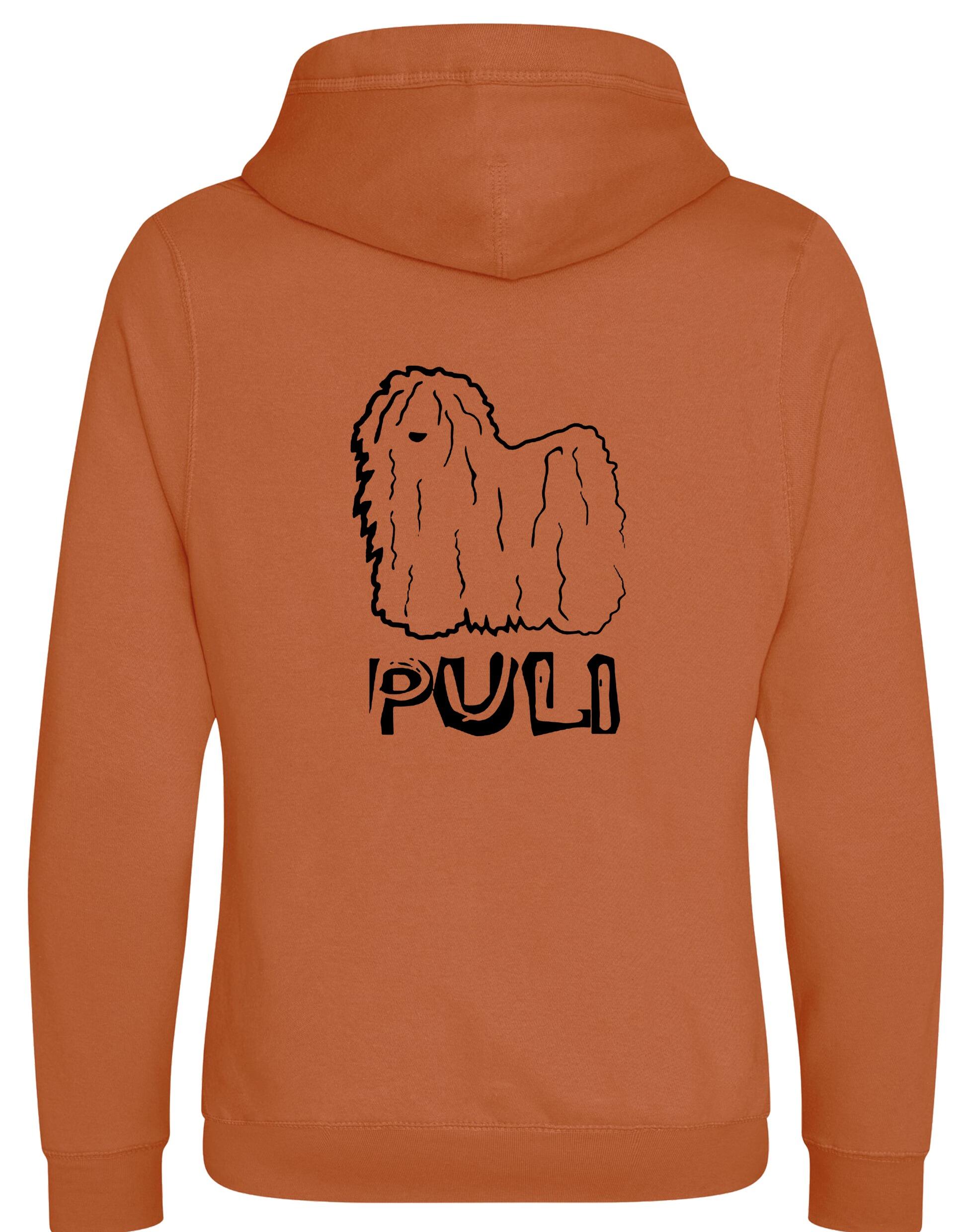 Unisex Hungarian Puli Crossneck Pullover Hoodie featuring exclusive breed artwork, crafted from premium heavy-blend fabric with a cozy brushed fleece interior, a spacious kangaroo pocket, and a modern crossneck design for stylish, comfortable outdoor wear.