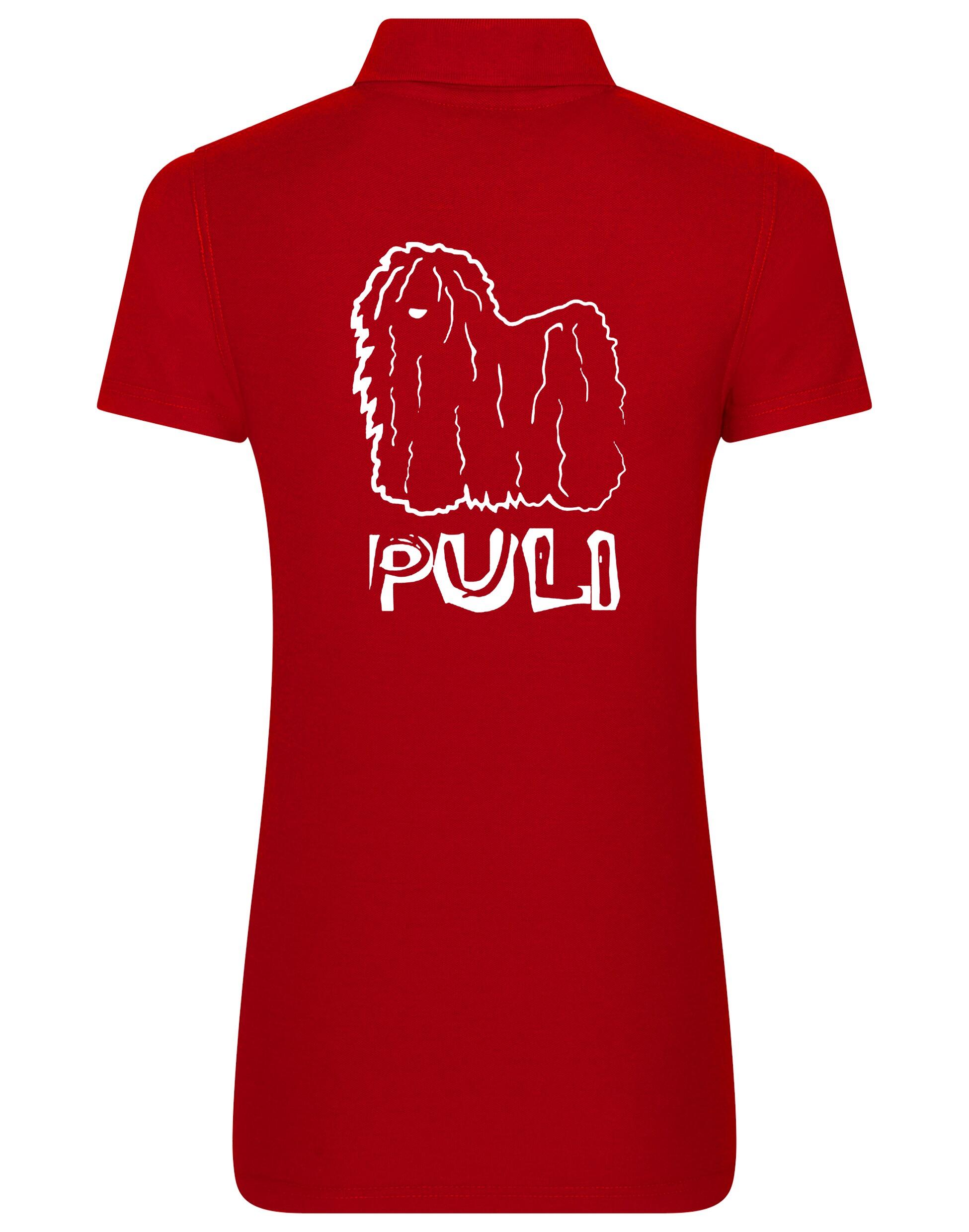 Women's Cotton Polo featuring exclusive Hungarian Puli artwork, crafted from premium breathable cotton for all-day comfort and a flattering feminine fit, perfect for Hungarian Puli enthusiasts.