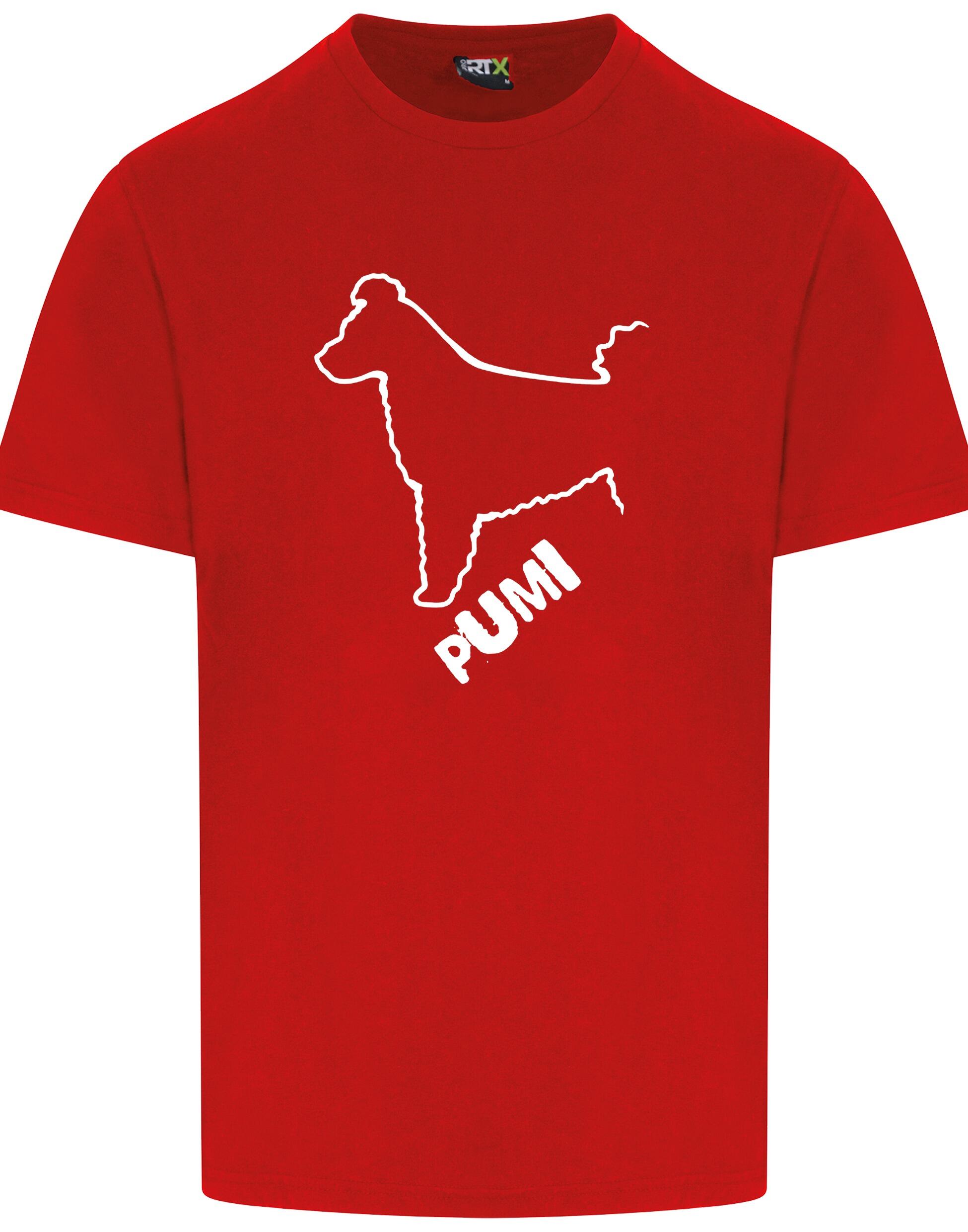 Unisex Hungarian Pumi Roundneck T-shirt featuring exclusive breed artwork, crafted from premium breathable cotton for all-day comfort and a relaxed, stylish fit, perfect for Hungarian Pumi enthusiasts.