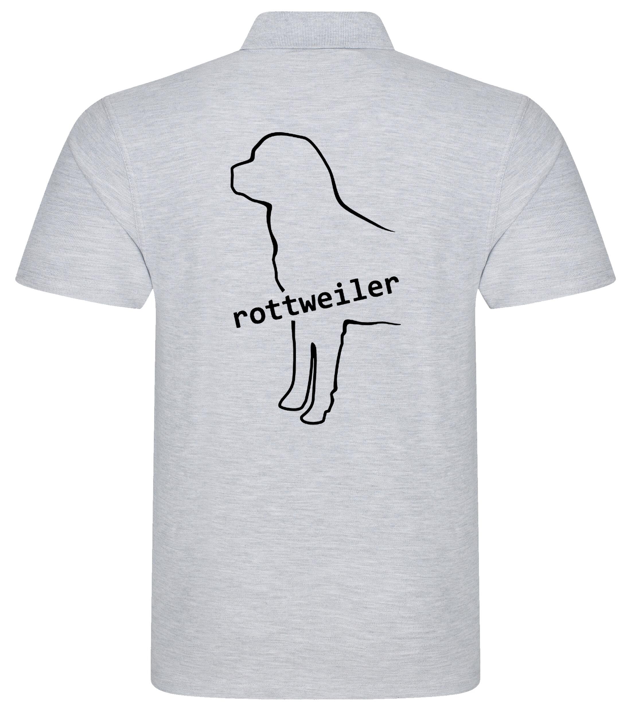 Rottweiler Unisex Cotton Polo featuring exclusive breed artwork, soft breathable cotton fabric, relaxed unisex fit, and classic polo collar for comfort, versatility, and breed pride.