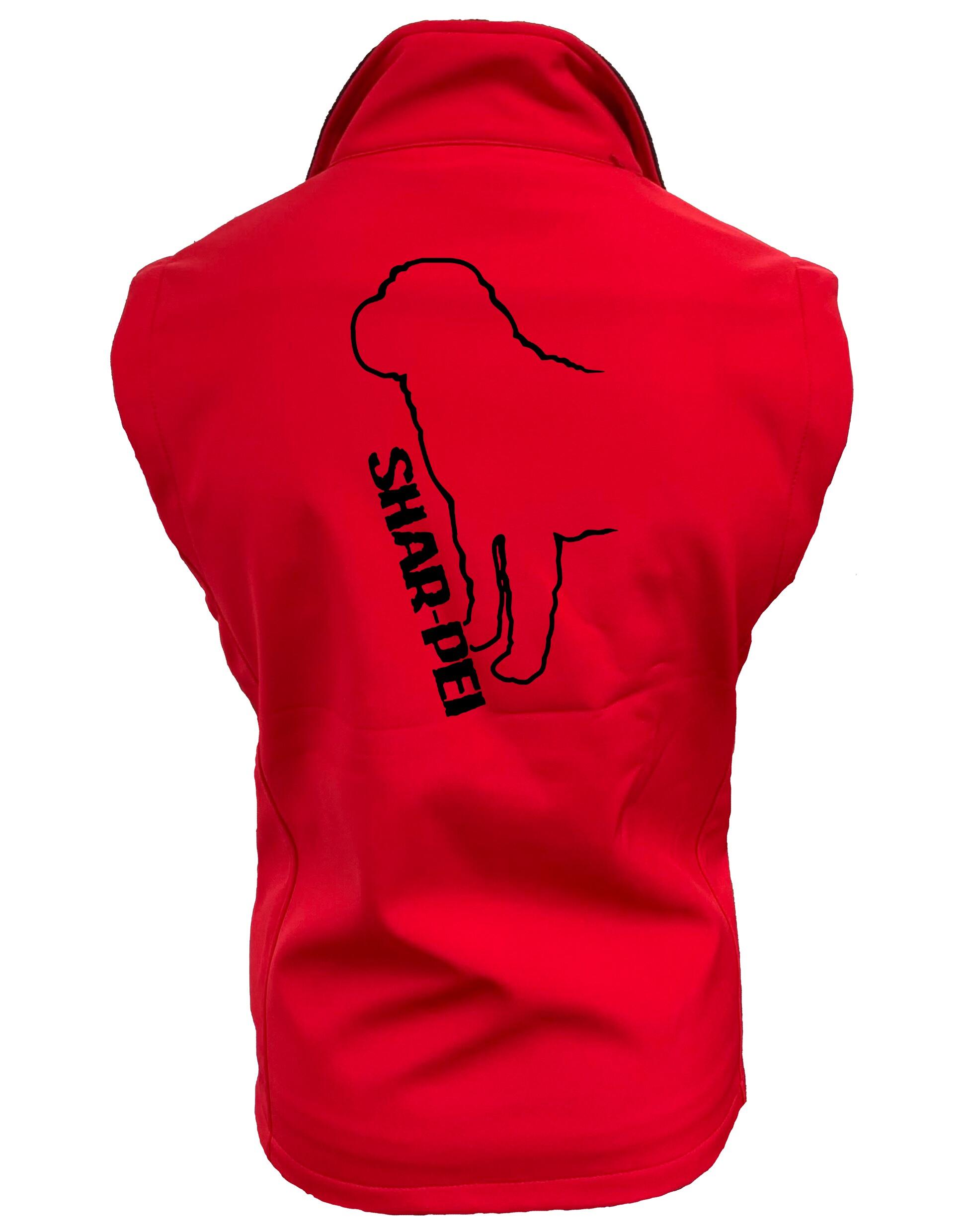 Unisex Softshell Jacket featuring exclusive Shar Pei artwork, showcasing the breed's distinctive wrinkles and loyal demeanour.