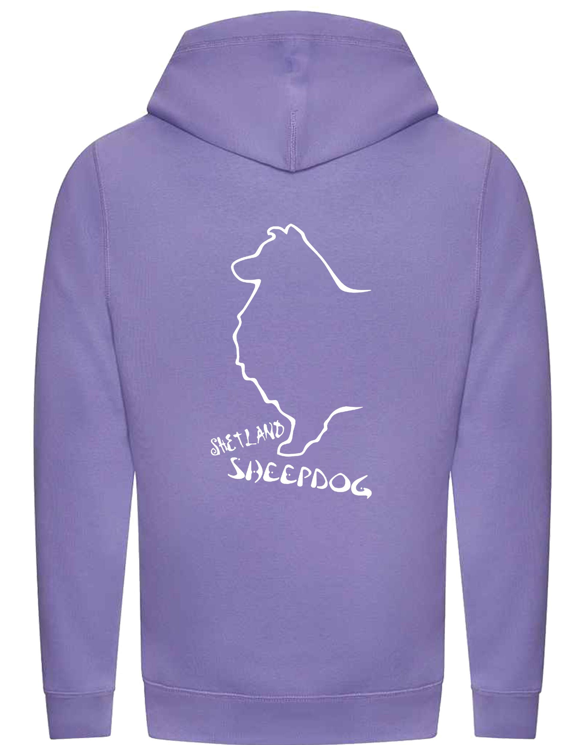 Unisex Crossneck Pullover Hoodie featuring exclusive Shetland Sheepdog graphic design.