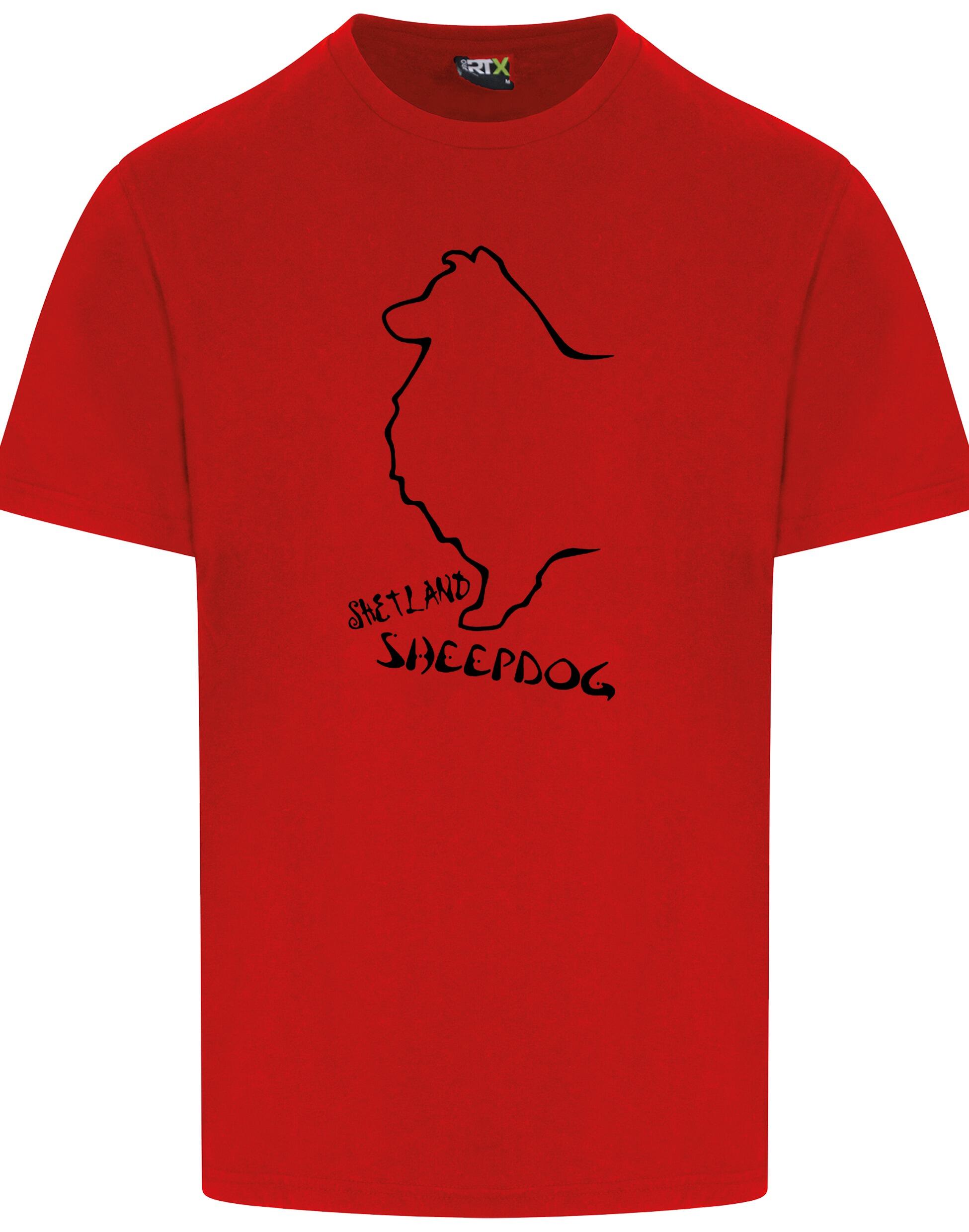 Unisex Roundneck T-shirt featuring exclusive Shetland Sheepdog graphic design