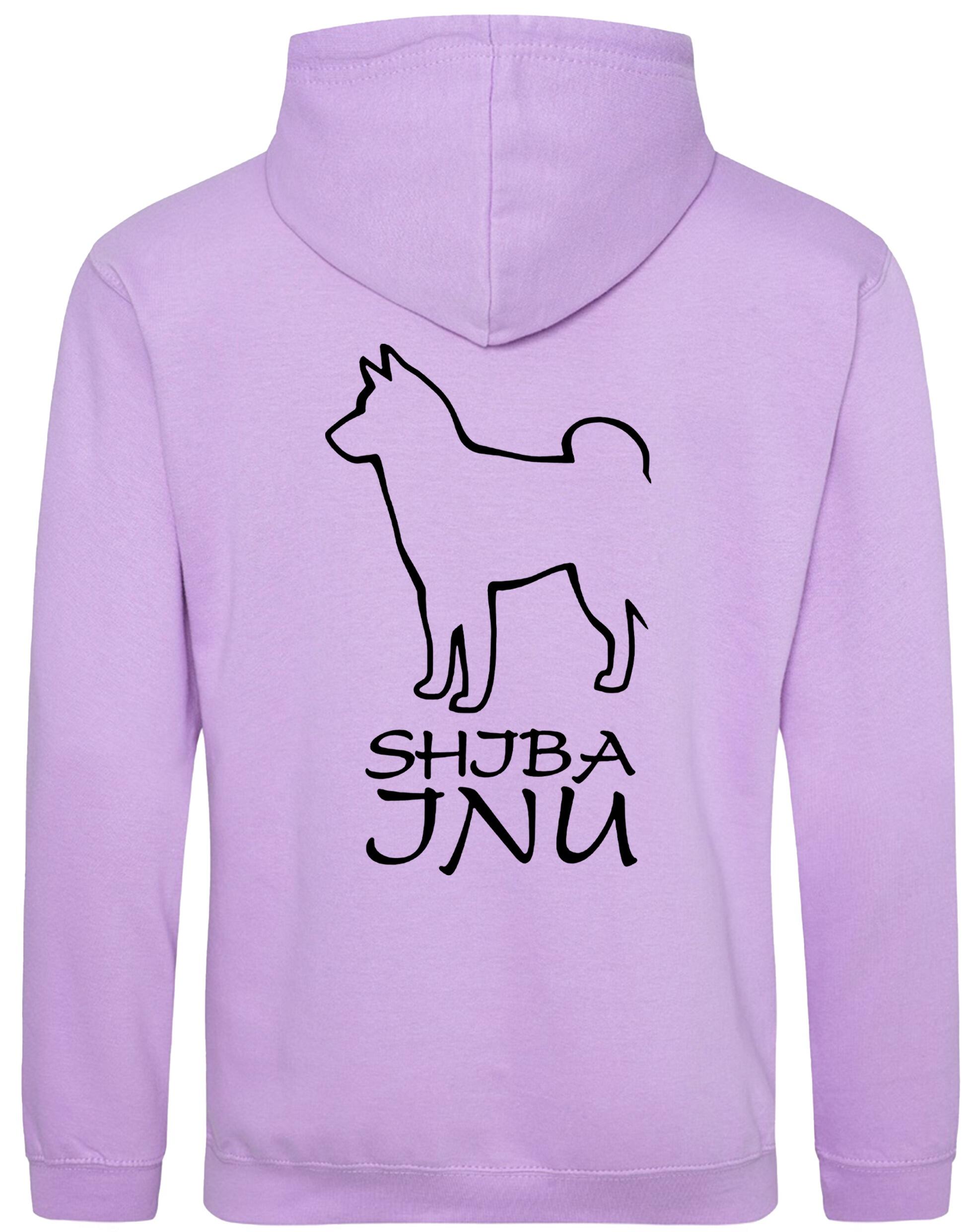 Heavy-blend pullover hoodie with exclusive Shiba Inu artwork on the back and paw prints on the front, featuring a kangaroo pouch pocket and double-fabric hood – ideal for dog lovers seeking comfort, warmth, and breed pride.