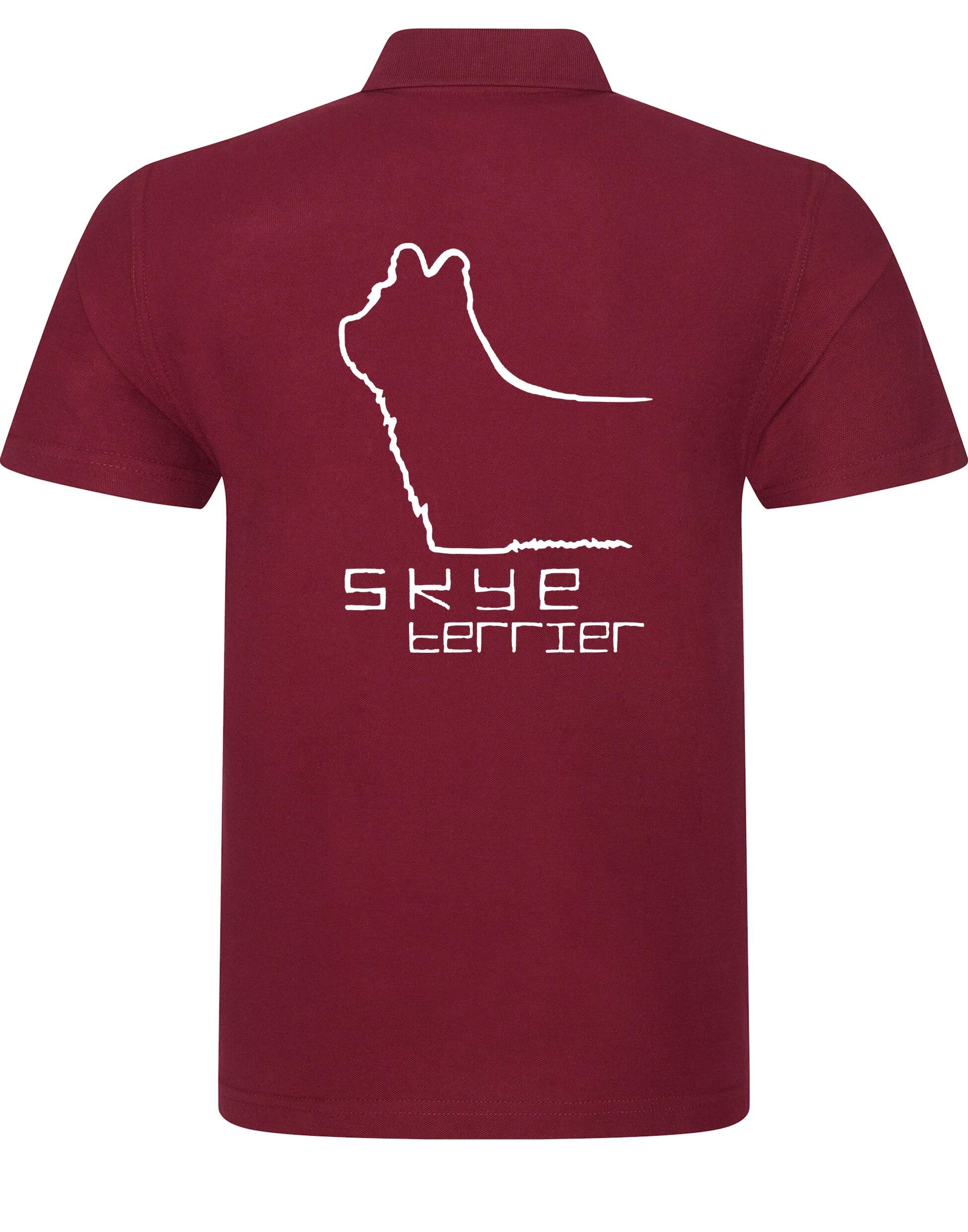 Unisex cotton polo with Skye Terrier design on the back. Soft, breathable fabric and a relaxed fit make it ideal for dog lovers attending events, enjoying walks, or lounging in comfort.
