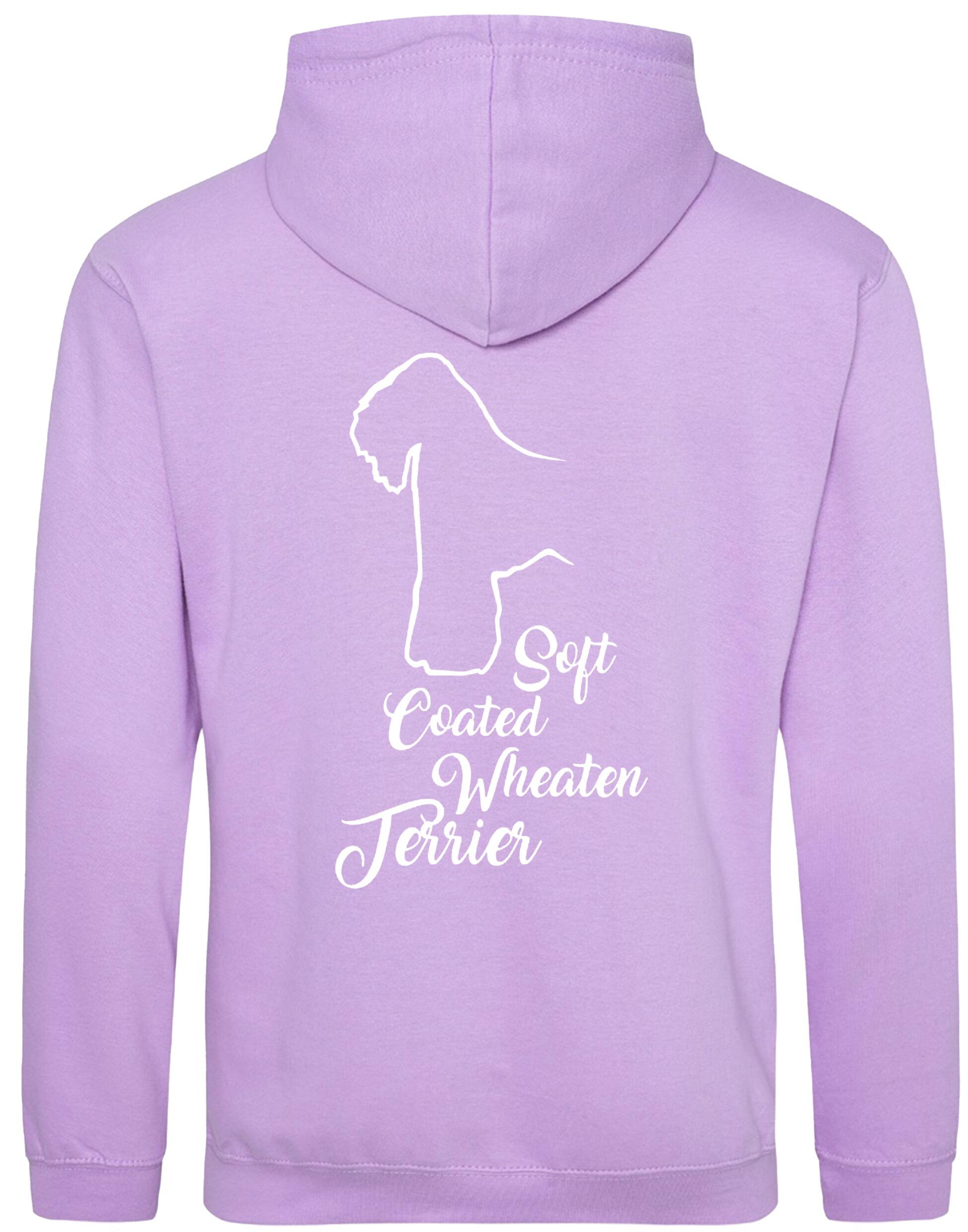 Soft Coated Wheaten Terrier pullover hoodie with exclusive breed artwork and customisable name or kennel details