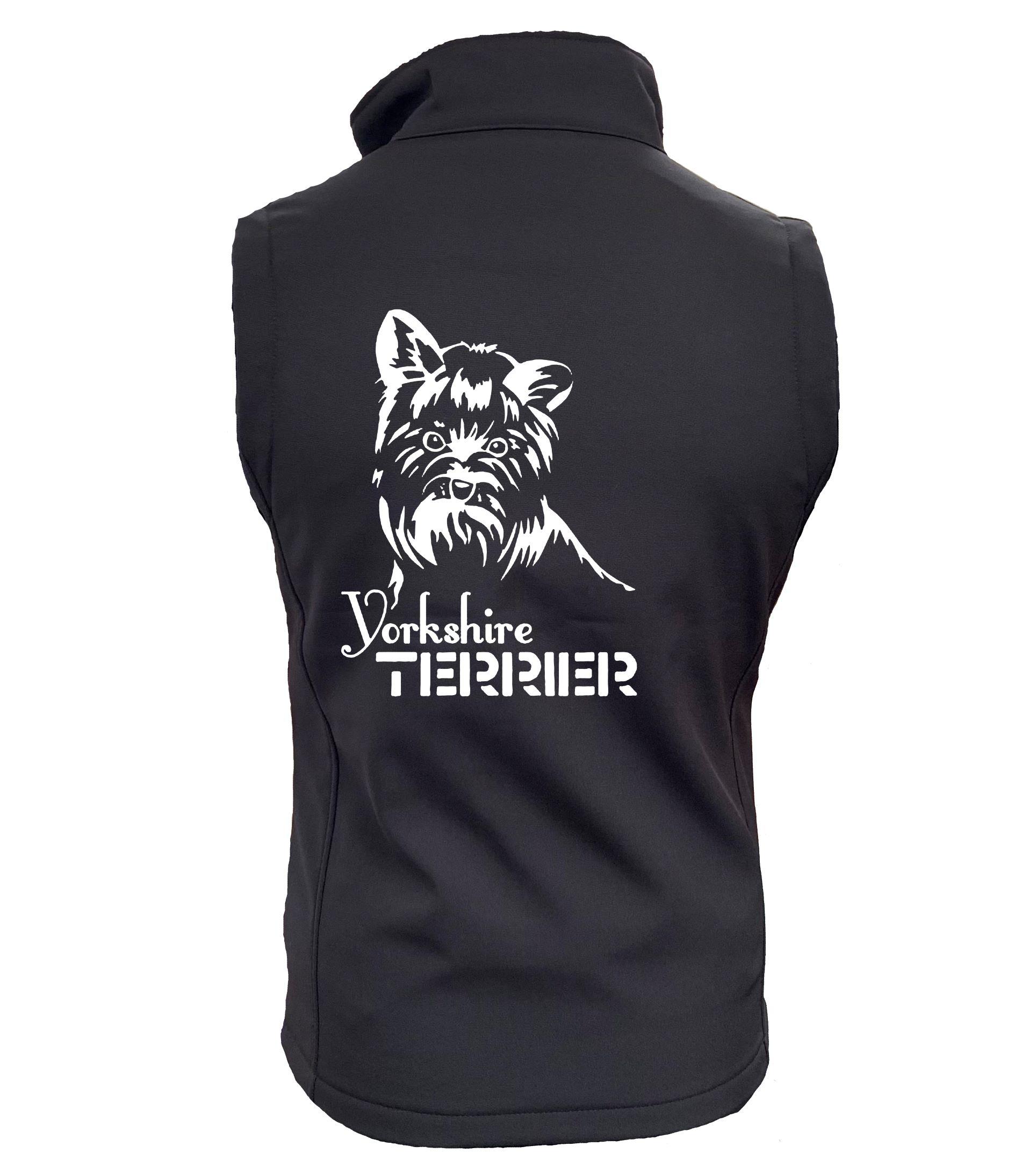 Yorkshire Terrier (Face) Dog Breed Design Softshell Gilet Full Zipped Women's & Men's Styles