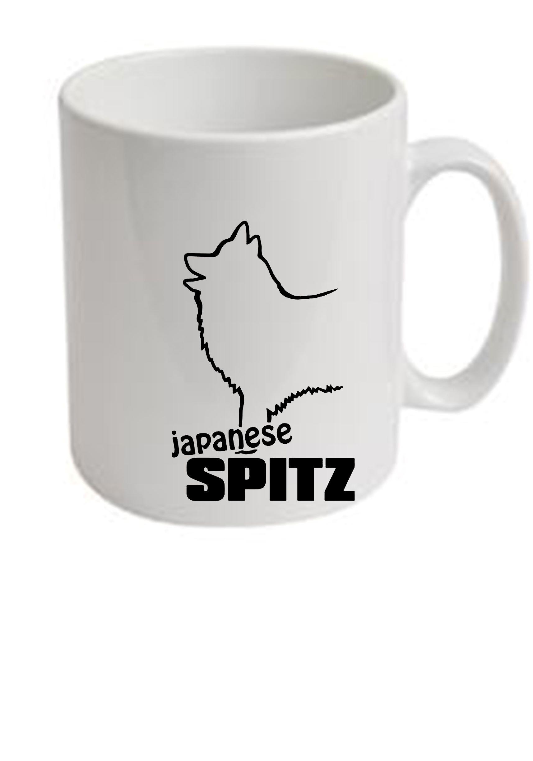 Japanese Spitz Dog Breed Ceramic Mug Dogeria Design