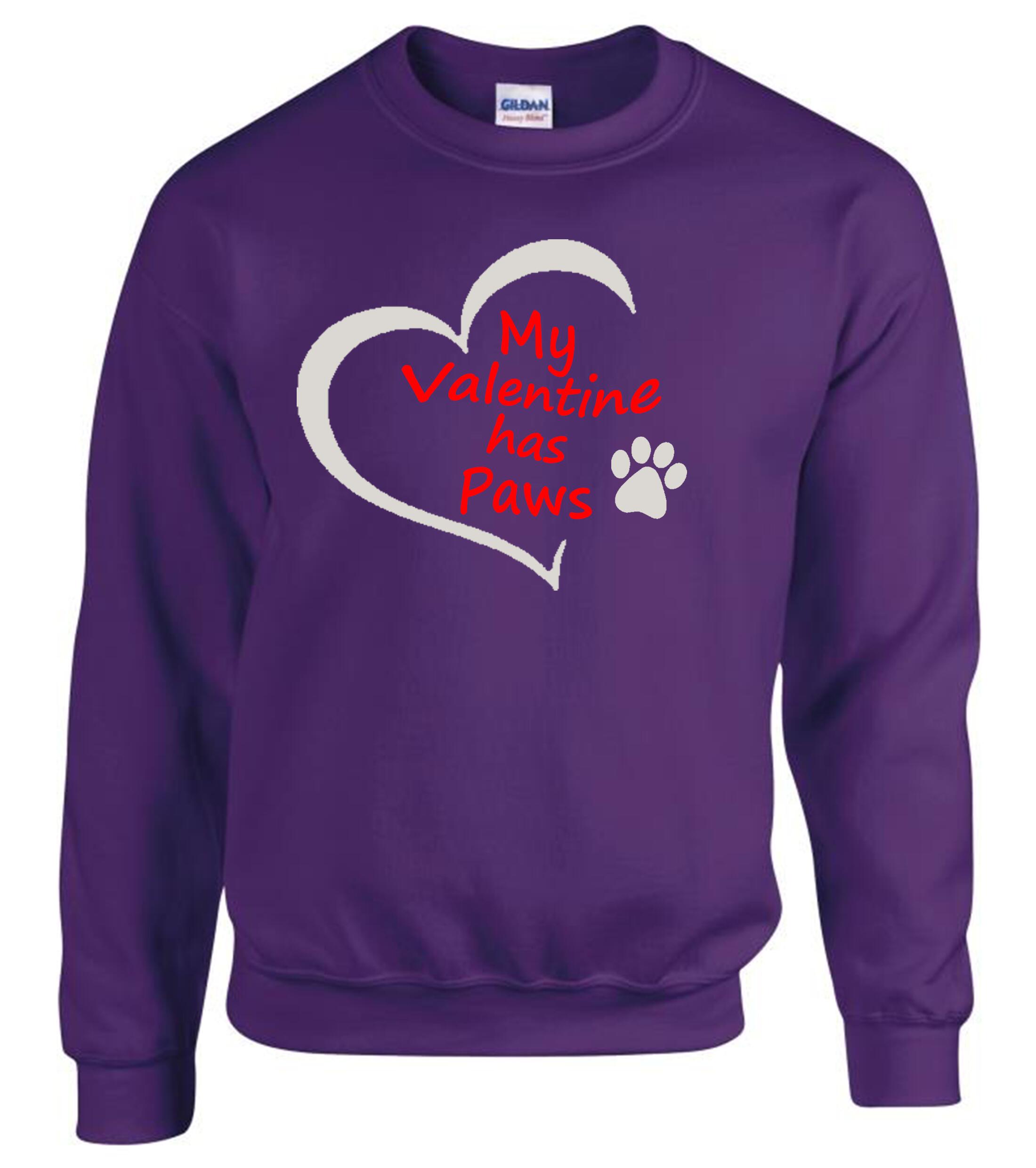 My Valentine has Paws - Dog Valentine Design Hoodie, Pullover Style Hoodie Exclusive Dogeria Design