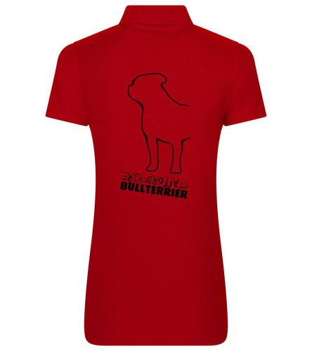 Female Staffordshire Bullterrier Polo Shirt Red (Black)