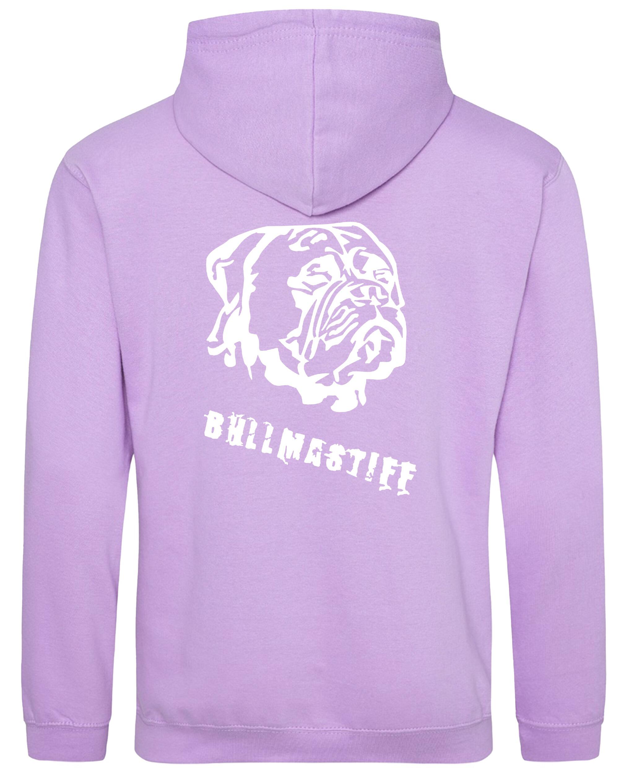 Unisex Bullmastiff Pullover Hoodie Lavender (White)