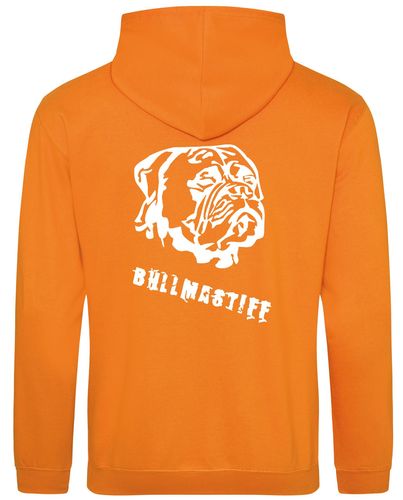 Unisex Bullmastiff Pullover Hoodie Orange Crush (White)