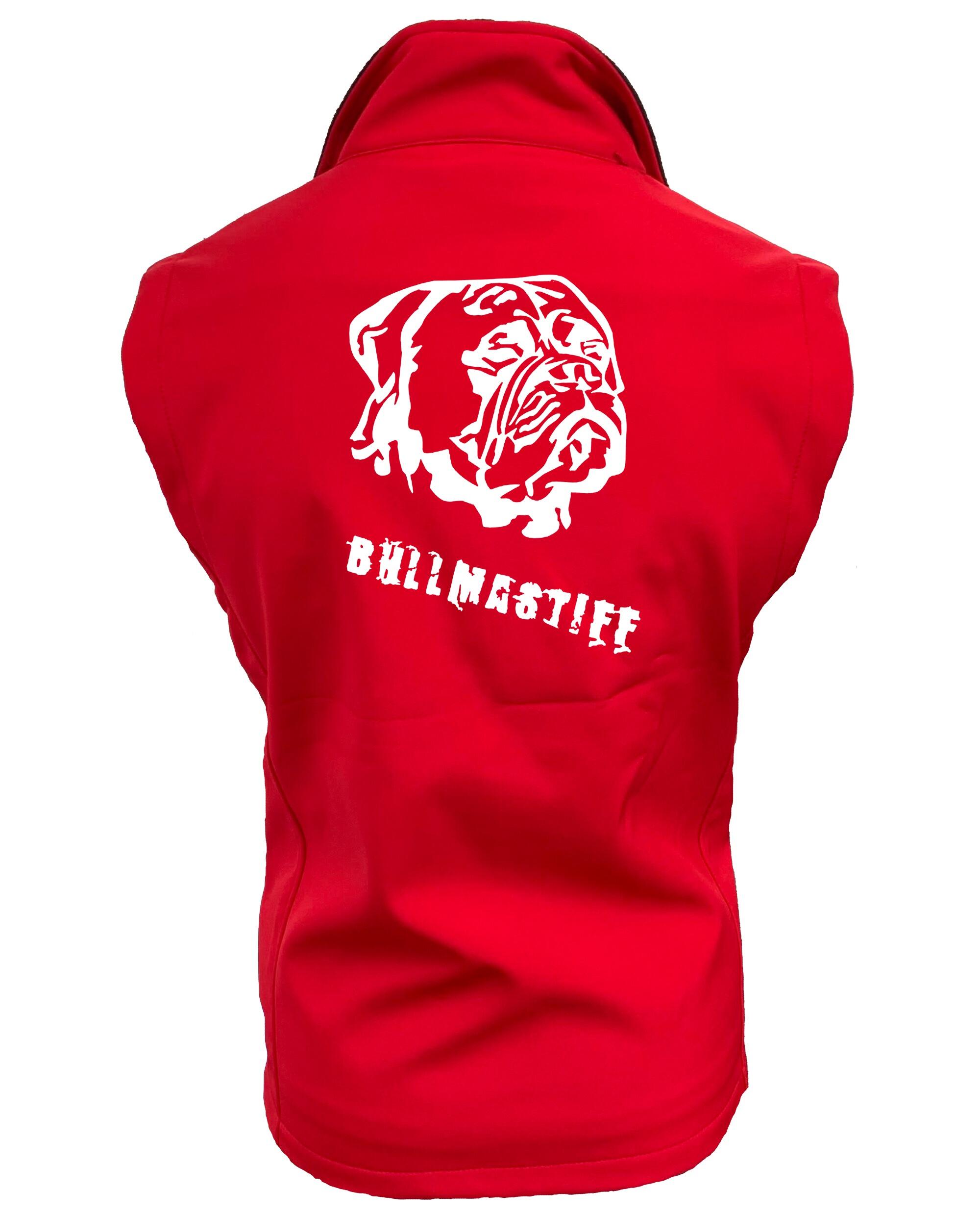 Female Bullmastiff Softshell Jacket Red (White)