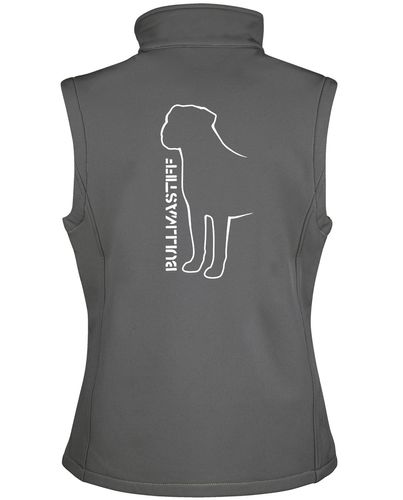Unisex Bullmastiff (Standing) Softshell Jacket Charcoal (White)