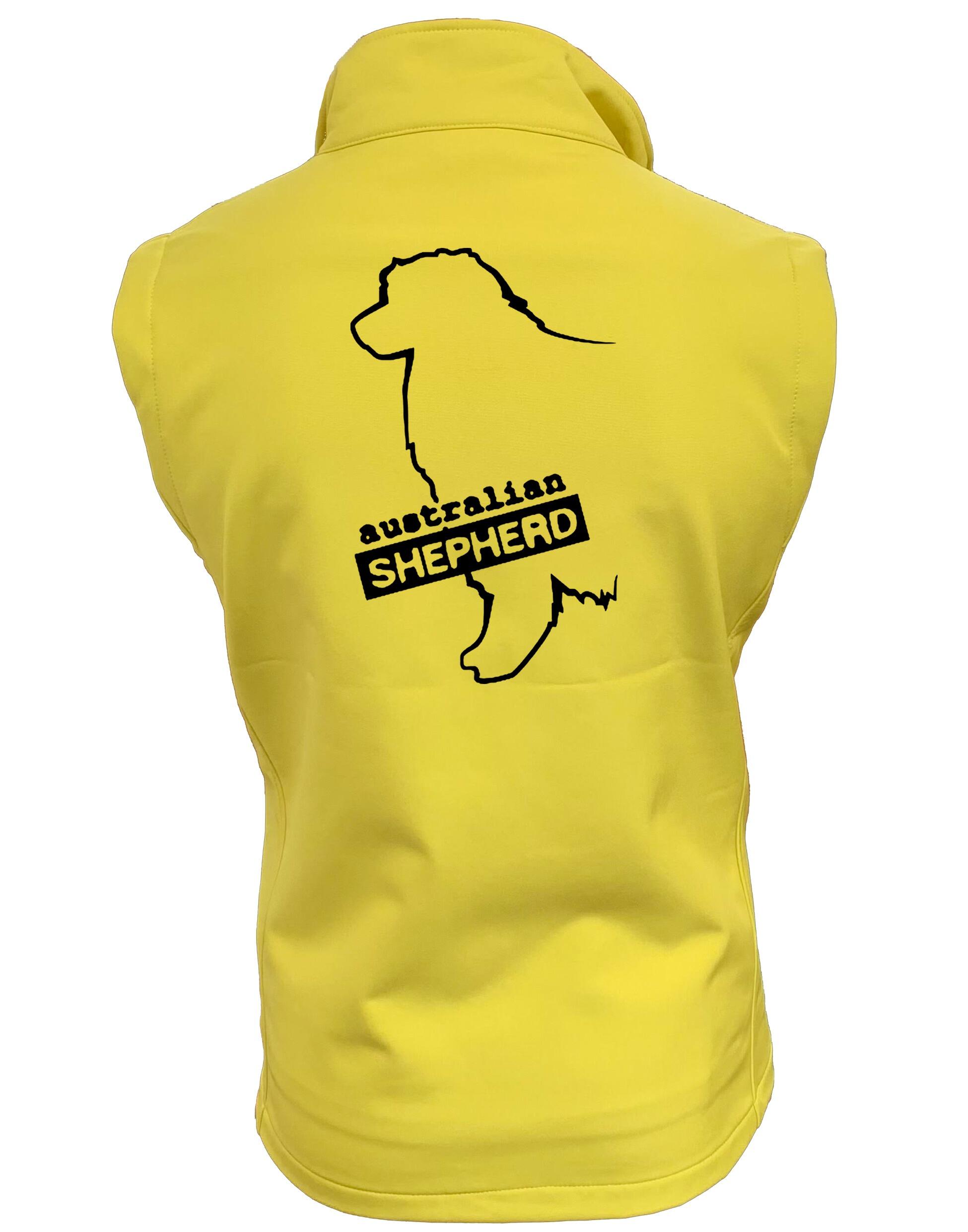 Unisex Australian Shepherd Softshell Gilet Yellow (Black)