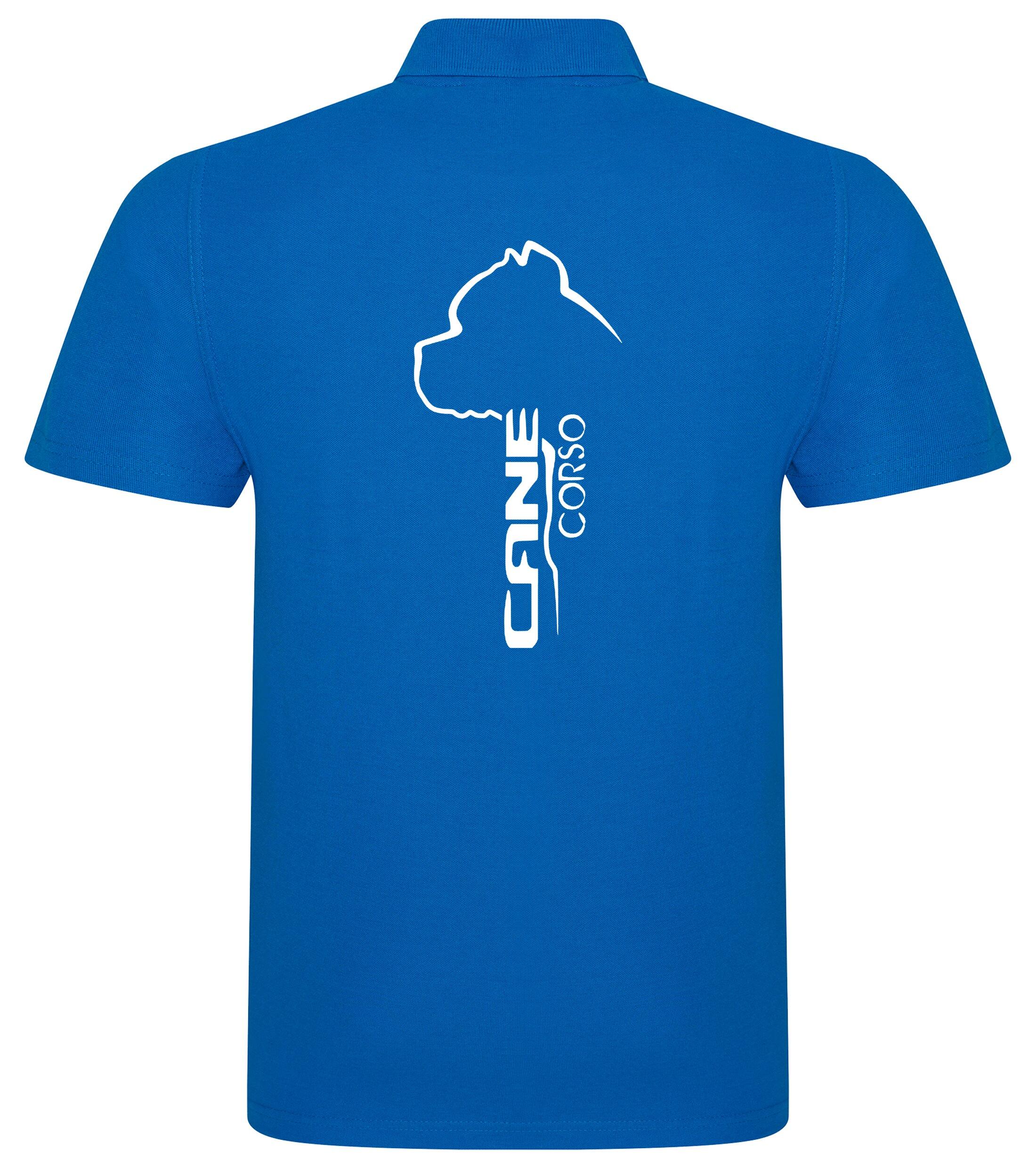 Unisex Cane Corso Polo Shirt Sapphire Blue (White)