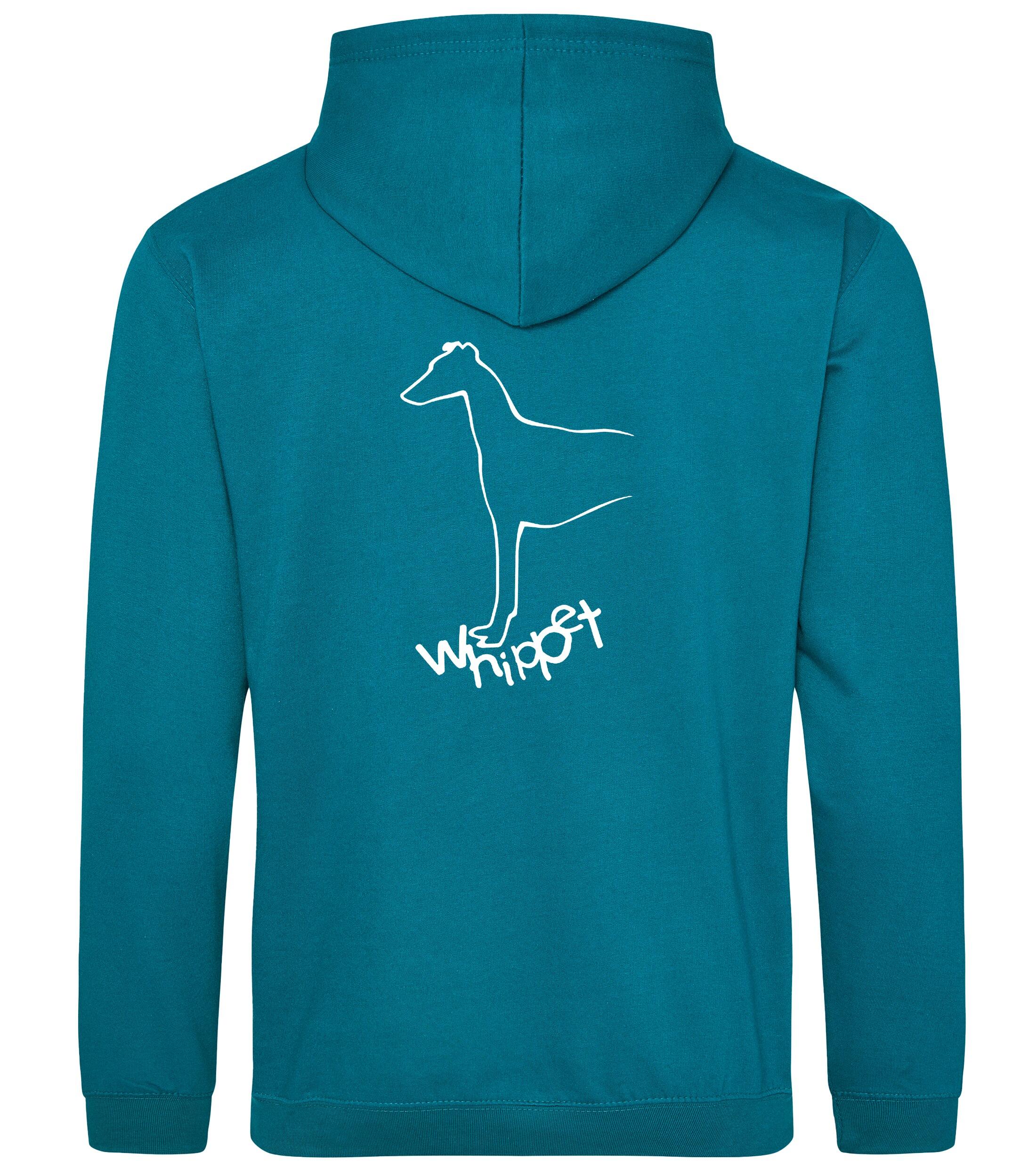 Unisex Whippet Pullover Hoodie Jade (White)