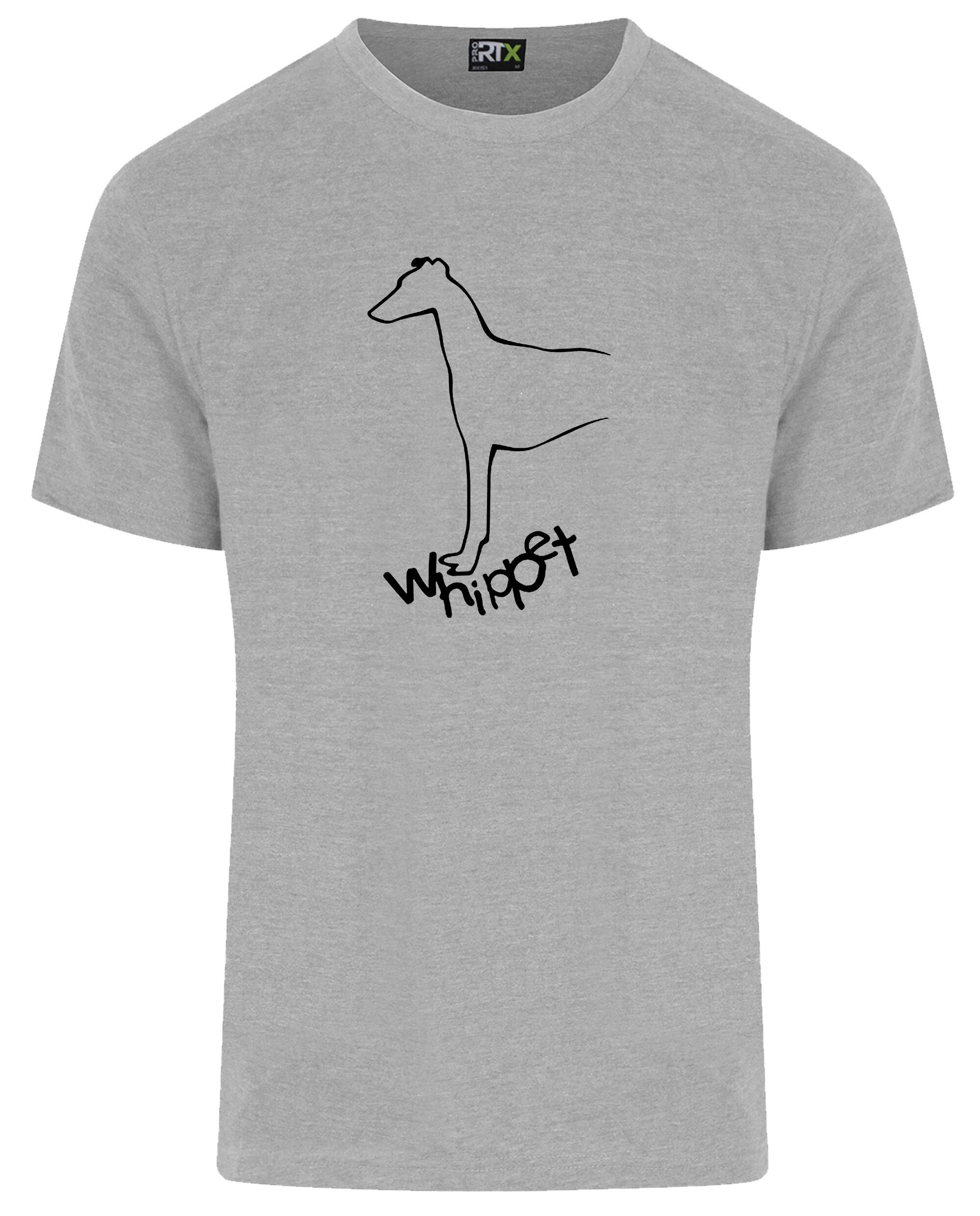 Unisex Whippet Roundneck T-Shirt Heather Grey (Black)