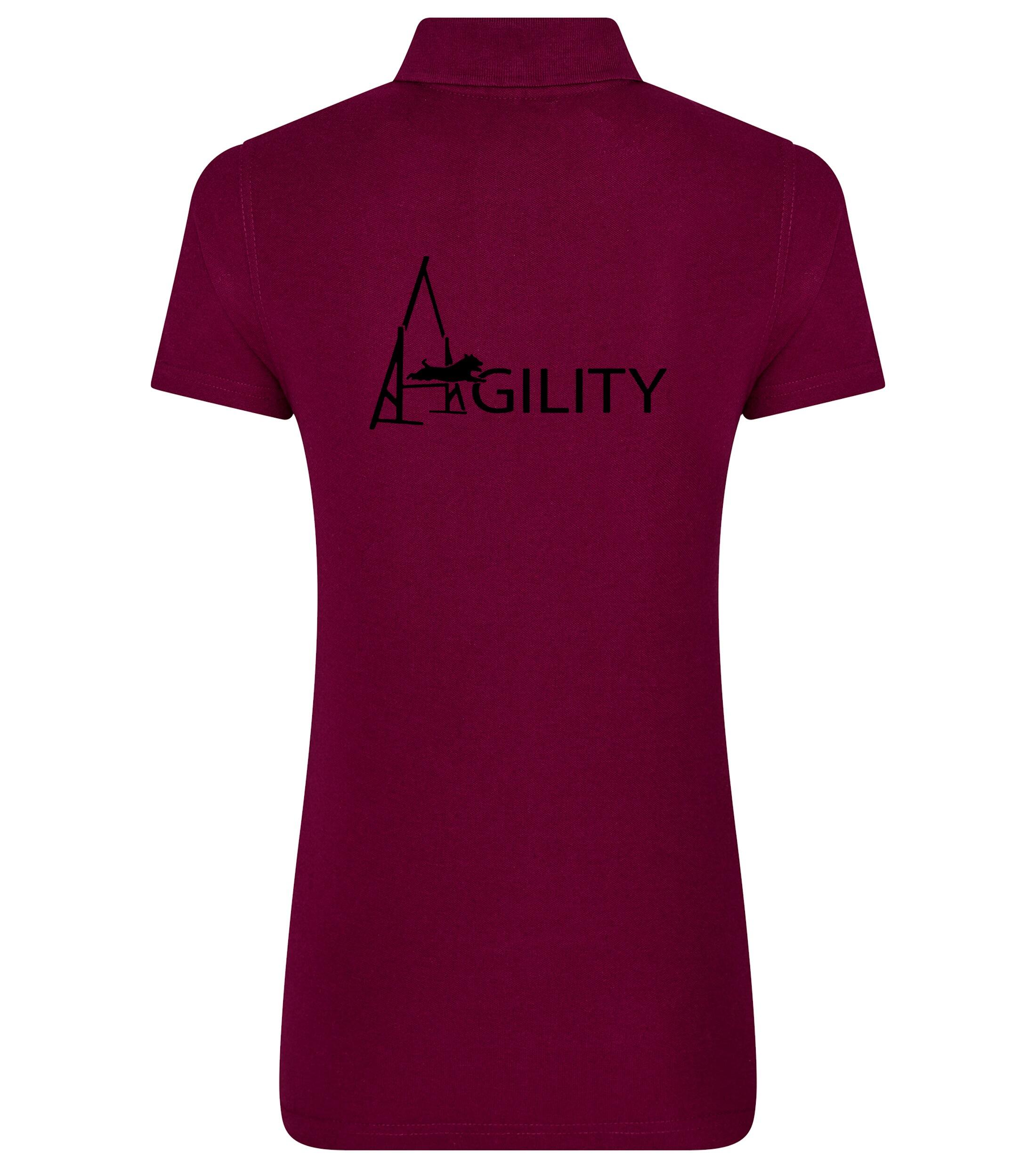 Female Agility Polo Shirt Burgundy (Black)