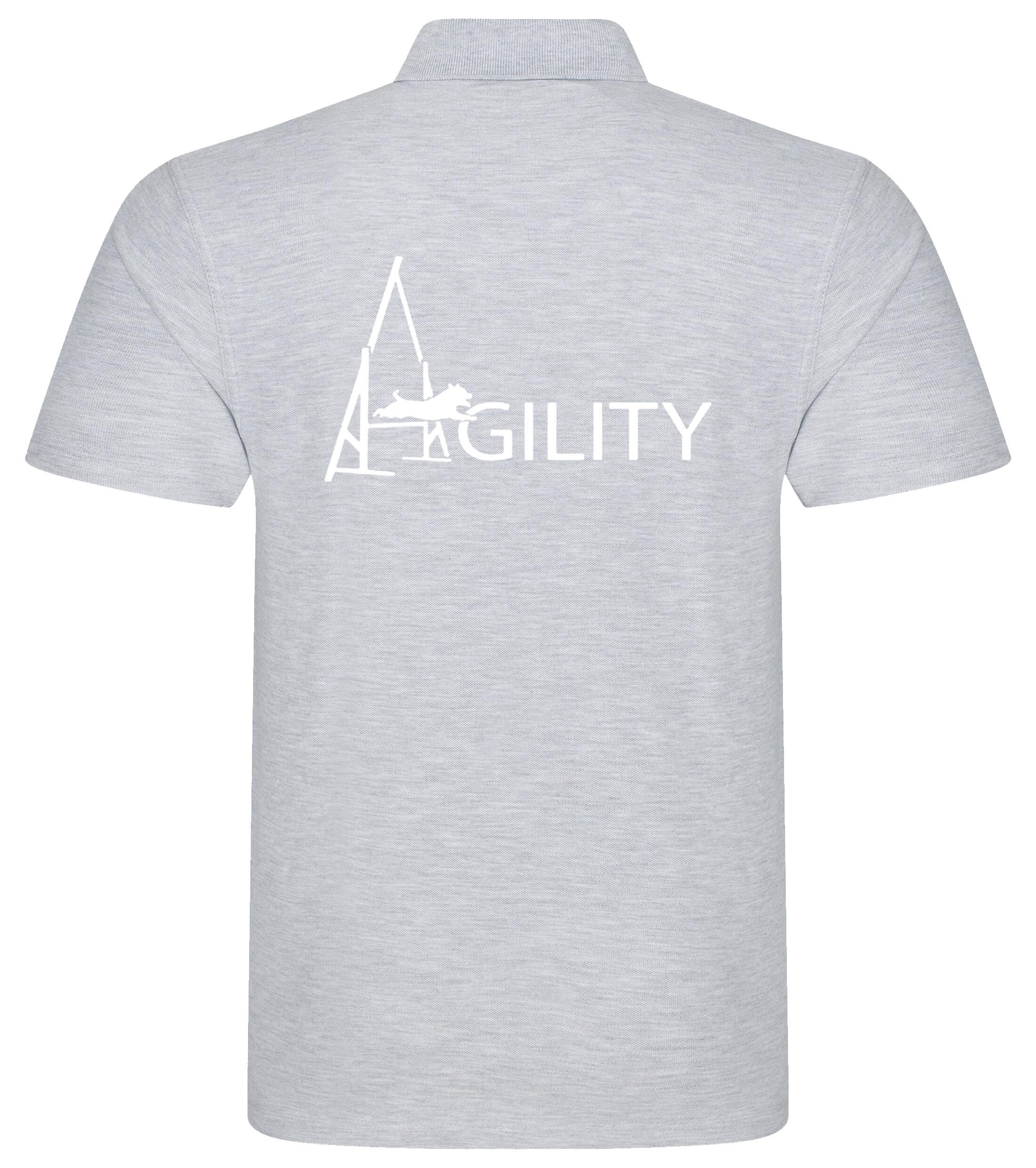 Unisex Agility Polo Shirt Heather Grey (White)